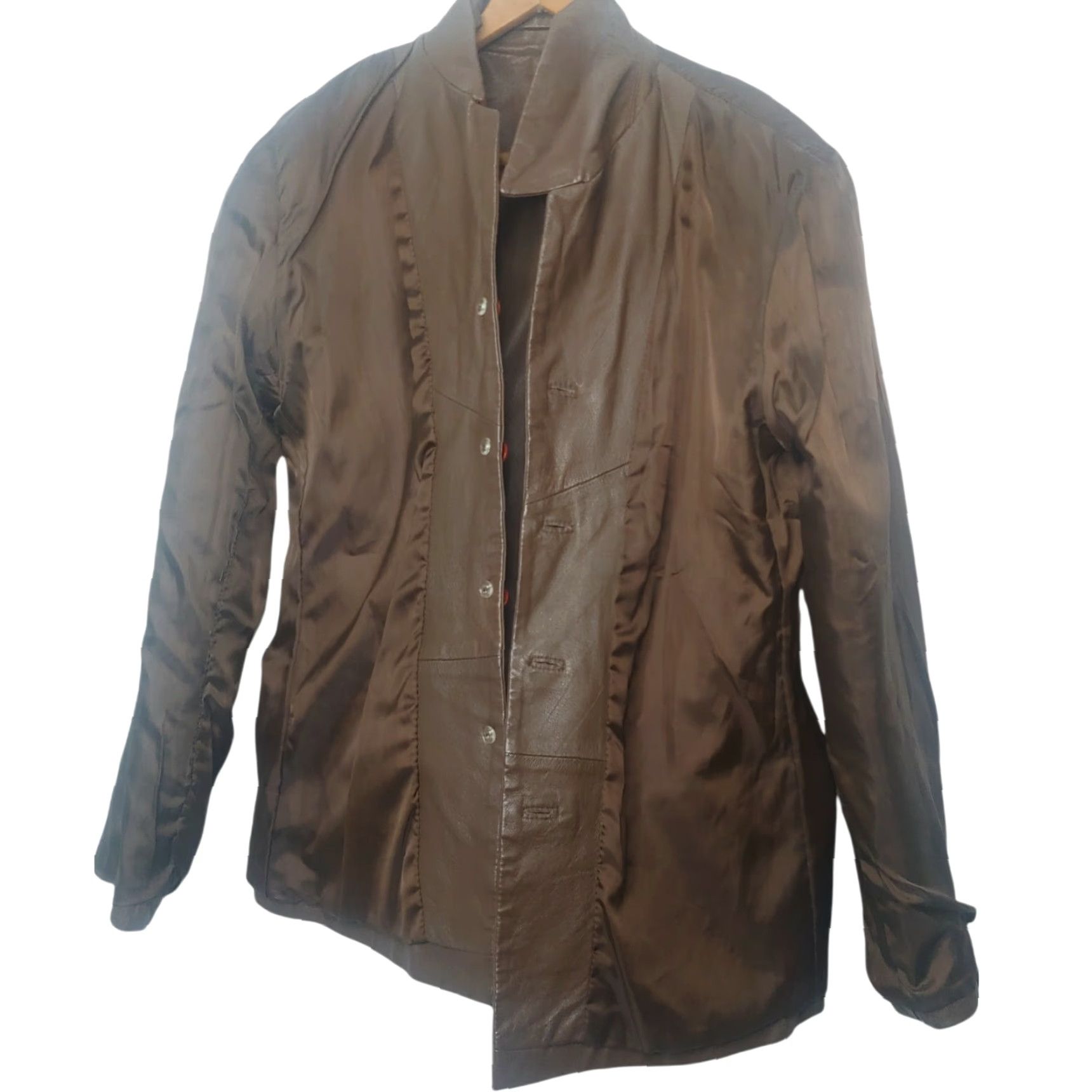 Vintage VINTAGE Forenza Leather Jacket Women - Jacket - L - Brown - 90s Retro, Collared Button-Up, Mid-Length, Dry Clean Only, Casual Wear Size L / US 10 / IT 46 - 2 Thumbnail