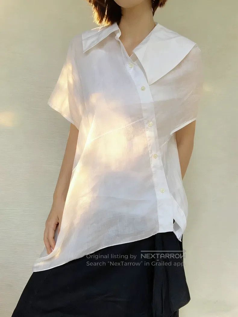 Junya Watanabe Junya Watanabe Deconstructed Asymmetrical Shirt Size S / US 4 / IT 40 - 4 Thumbnail