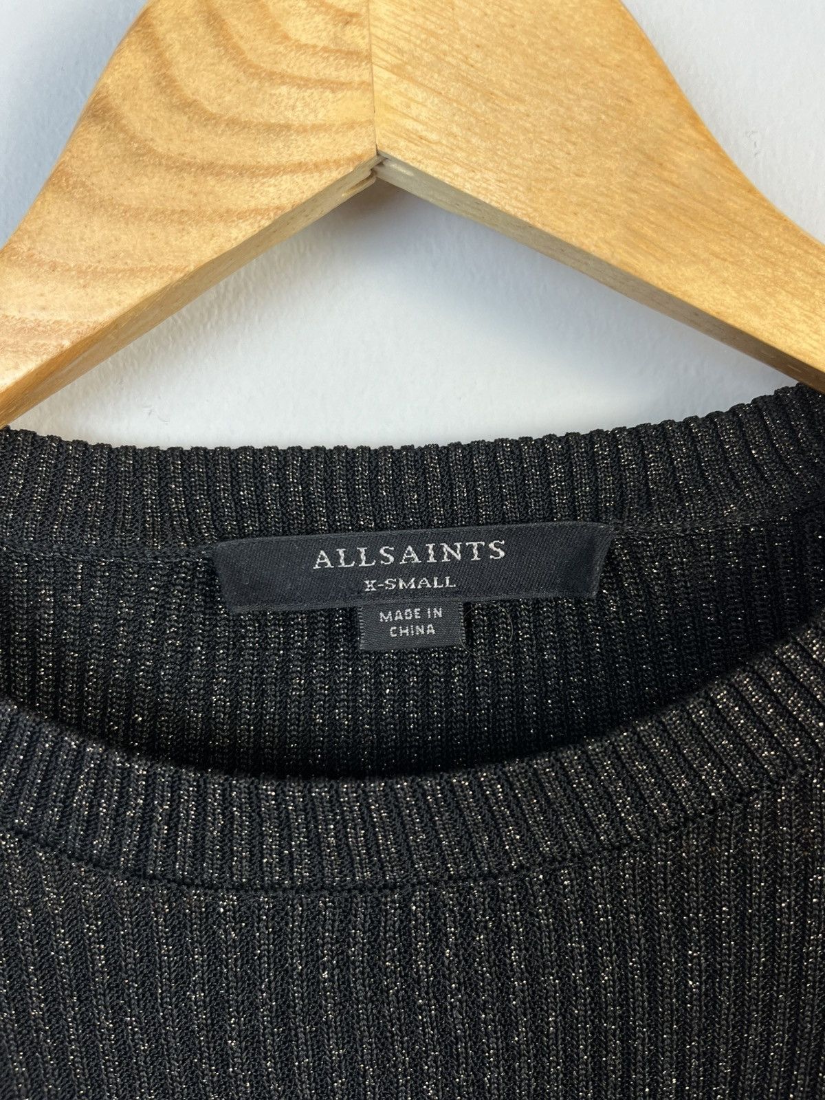 Allsaints Allsaints Shine Viscose Long Sleeve Crop Top Size XS / US 0-2 / IT 36-38 - 7 Thumbnail