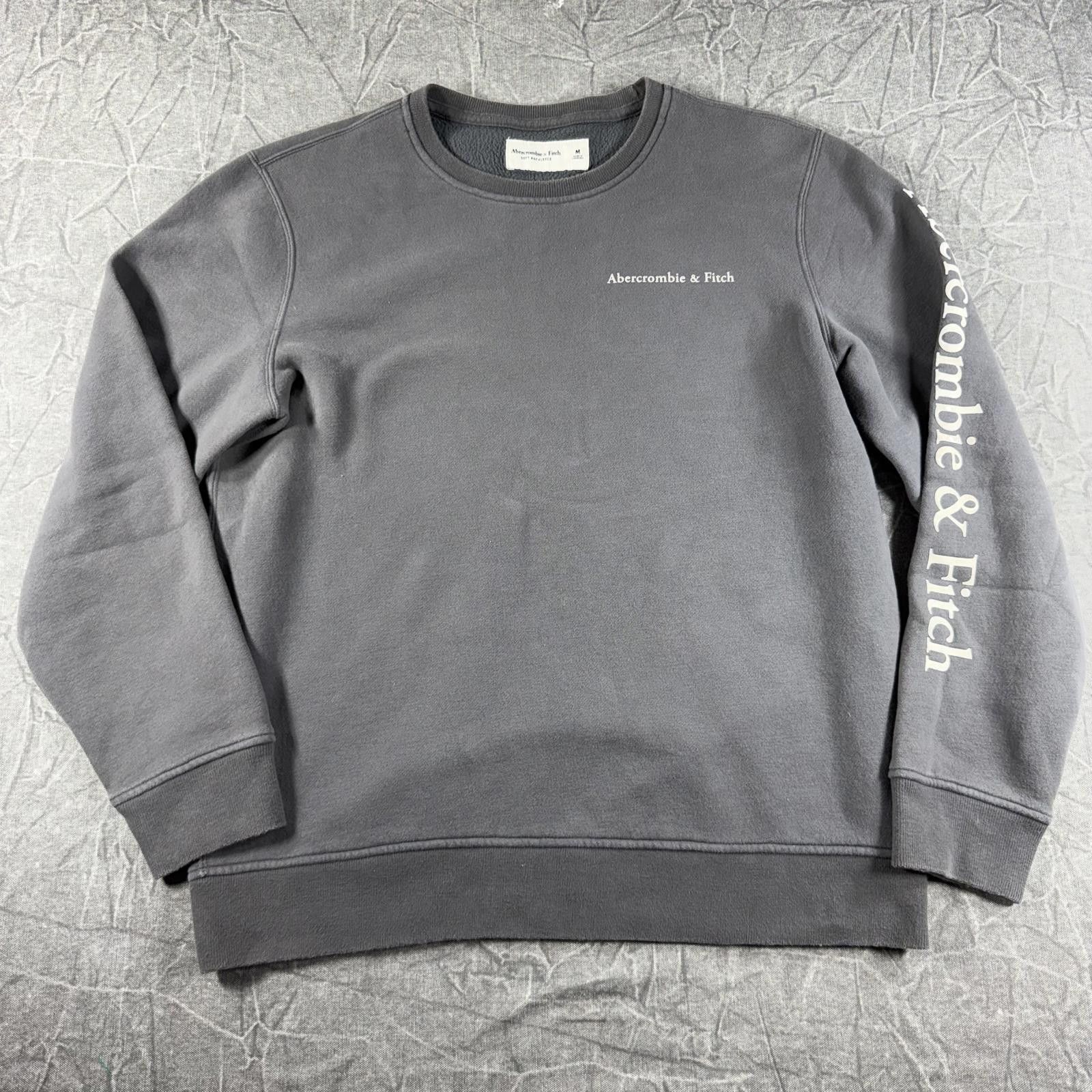 Abercrombie & Fitch Abercrombie Sweater Men's M Grey Fleece Crewneck Vintage Size US M / EU 48-50 / 2 - 2 Thumbnail