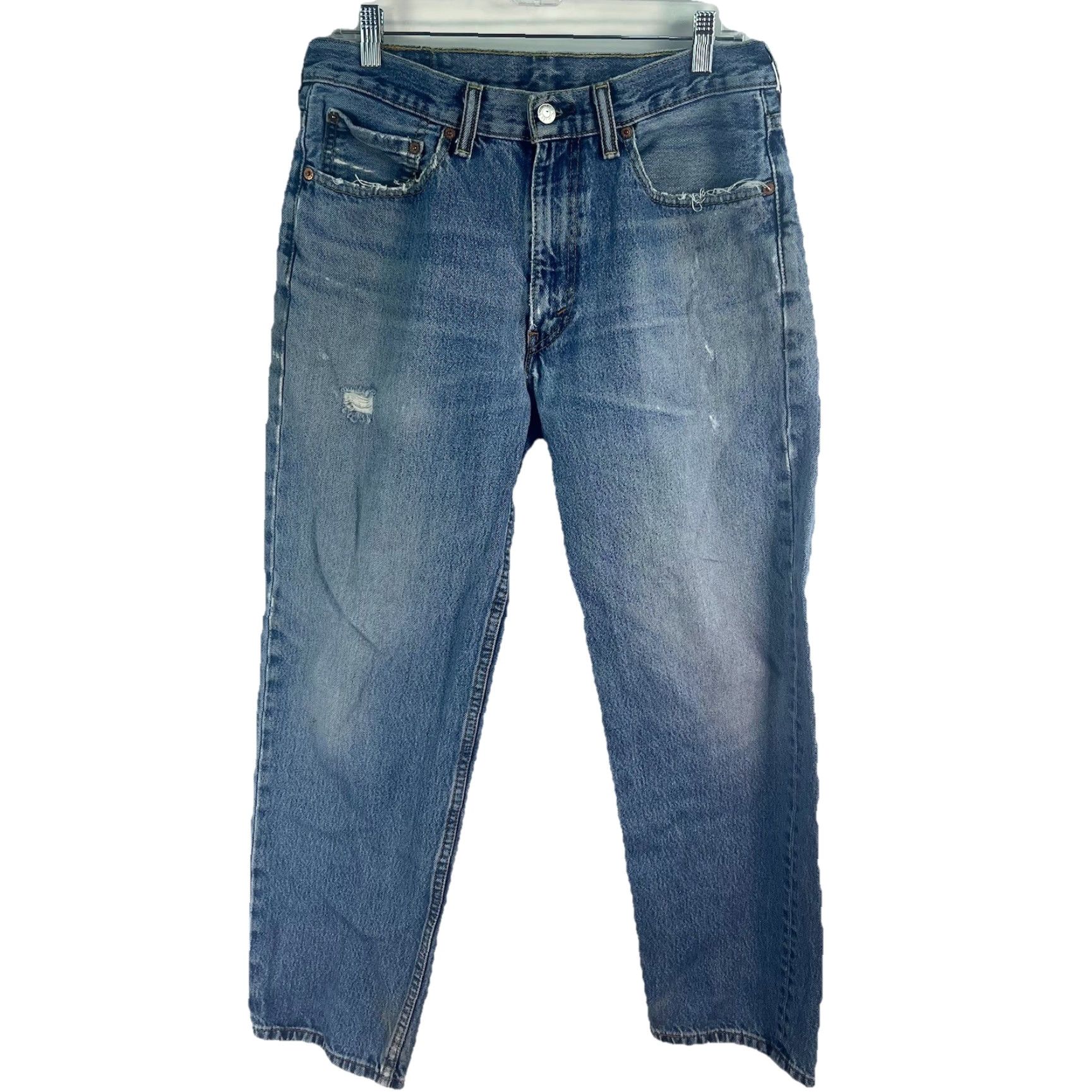 Levi's Levi’s 550 Relaxed Fit Straight Denim Jeans Men 32X 30 Blue Distressed Size US 32 / EU 48 - 2 Thumbnail