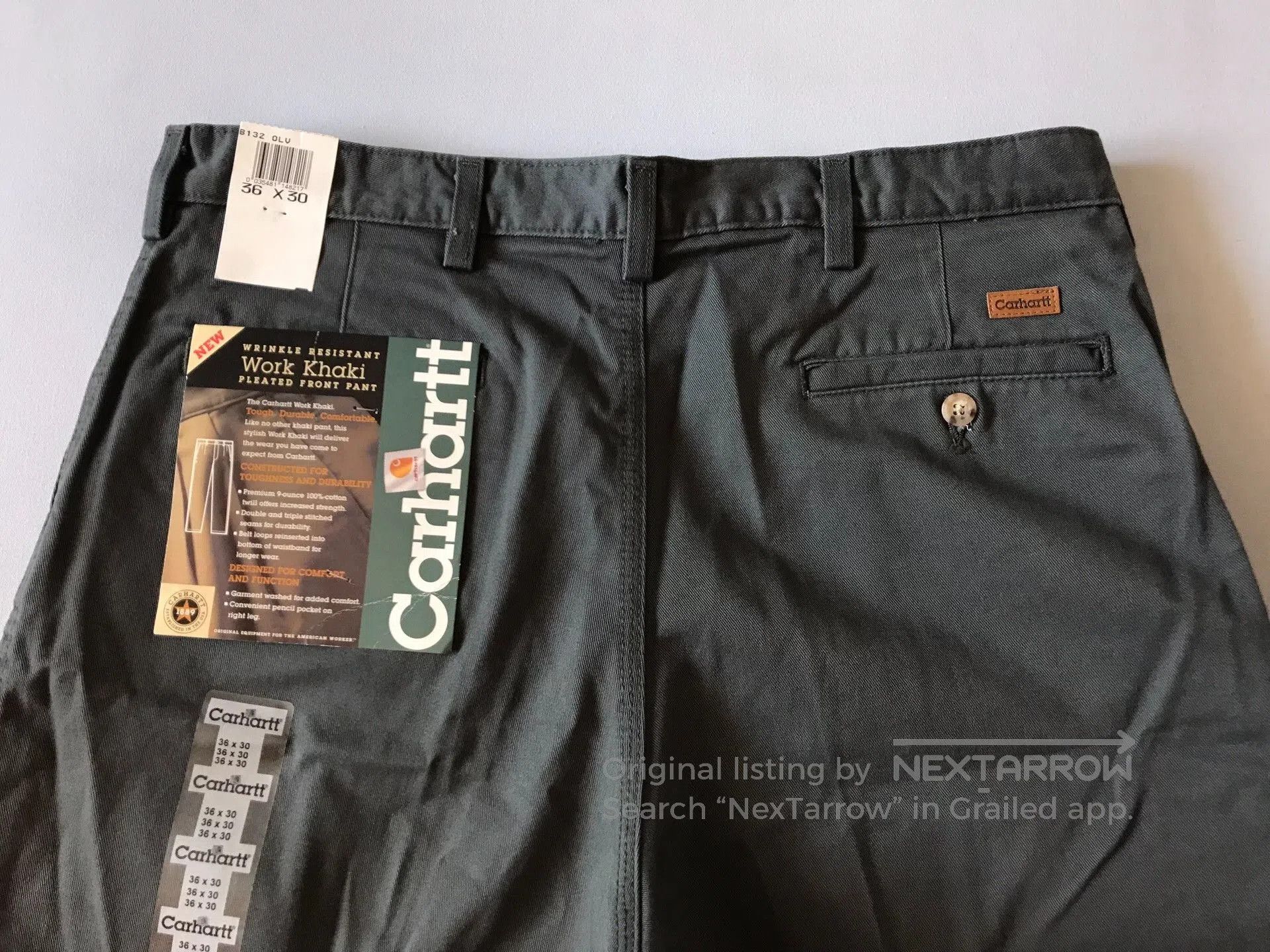 Carhartt Carhartt B132 Olive W36L30 Work Pants. Size US 36 / EU 52 - 5 Thumbnail