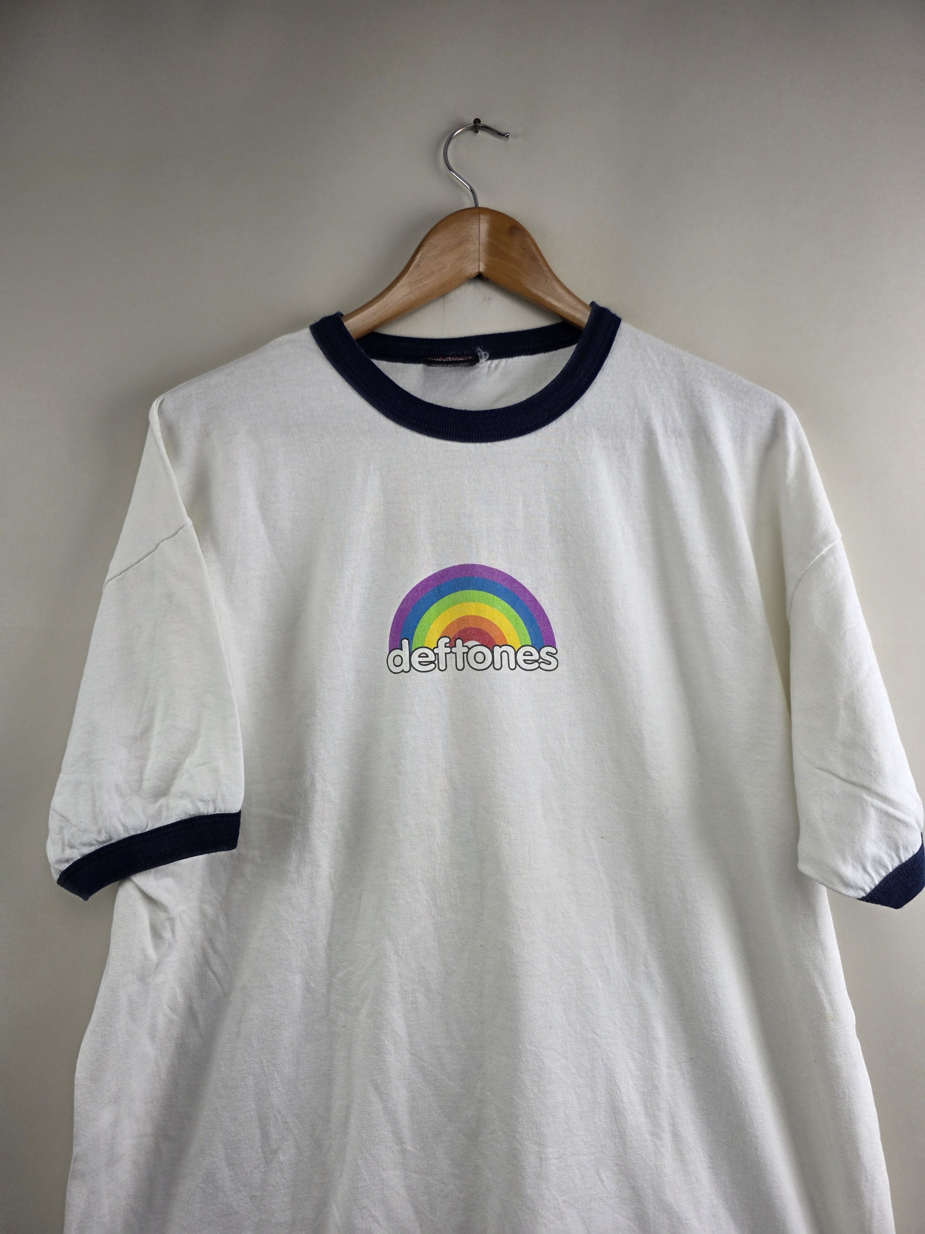 Band Tees × Vintage 90s Deftones Rainbow Ringer XL 23" 30" Size US XL / EU 56 / 4 - 2 Thumbnail