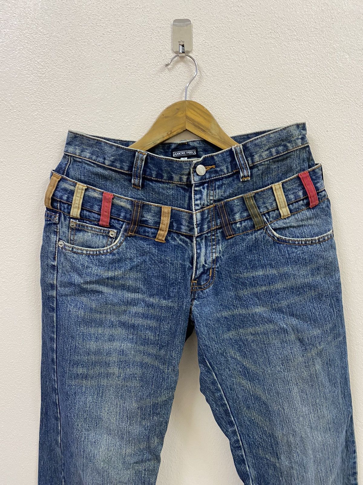 Japanese Brand Vintage Denim Double Waist - Amore Puro Size US 32 / EU 48 - 6 Thumbnail