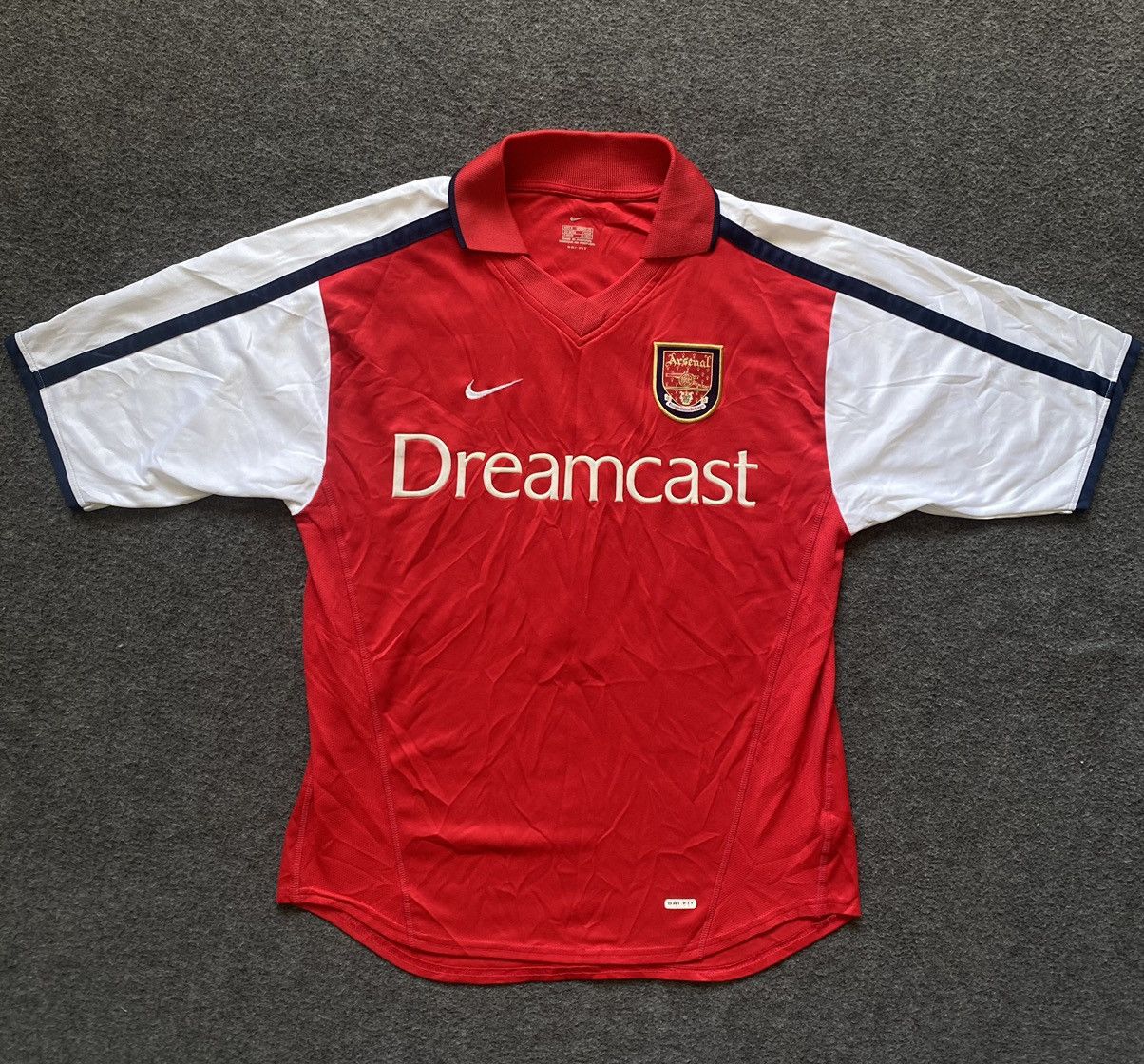 image of Jersey x Nike T-Shirt Nike Arsenal Dreamcast Hughes 2000-2002 Vintage in Red, Men's (Size Small)