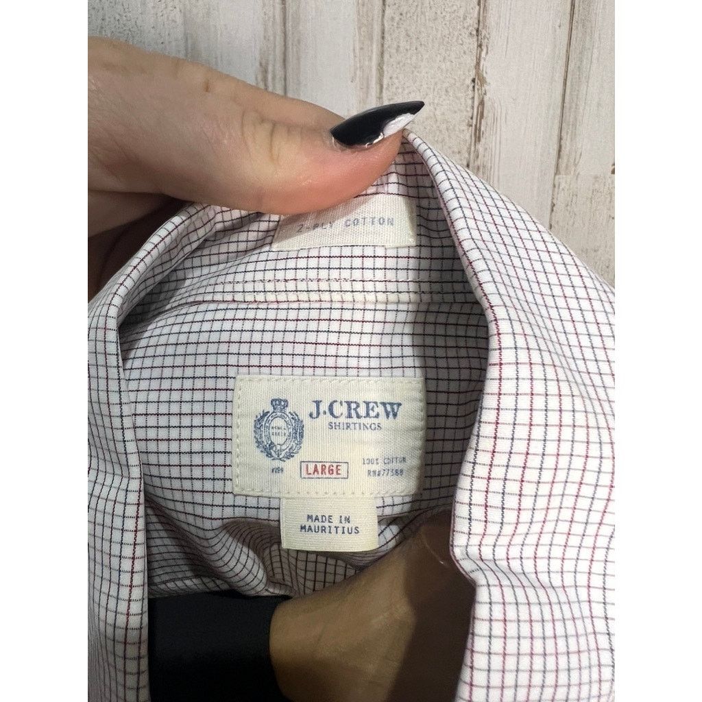 J.Crew J. Crew Men's Large Tailored Fit Check Long Sleeve Shirt Size US L / EU 52-54 / 3 - 2 Thumbnail