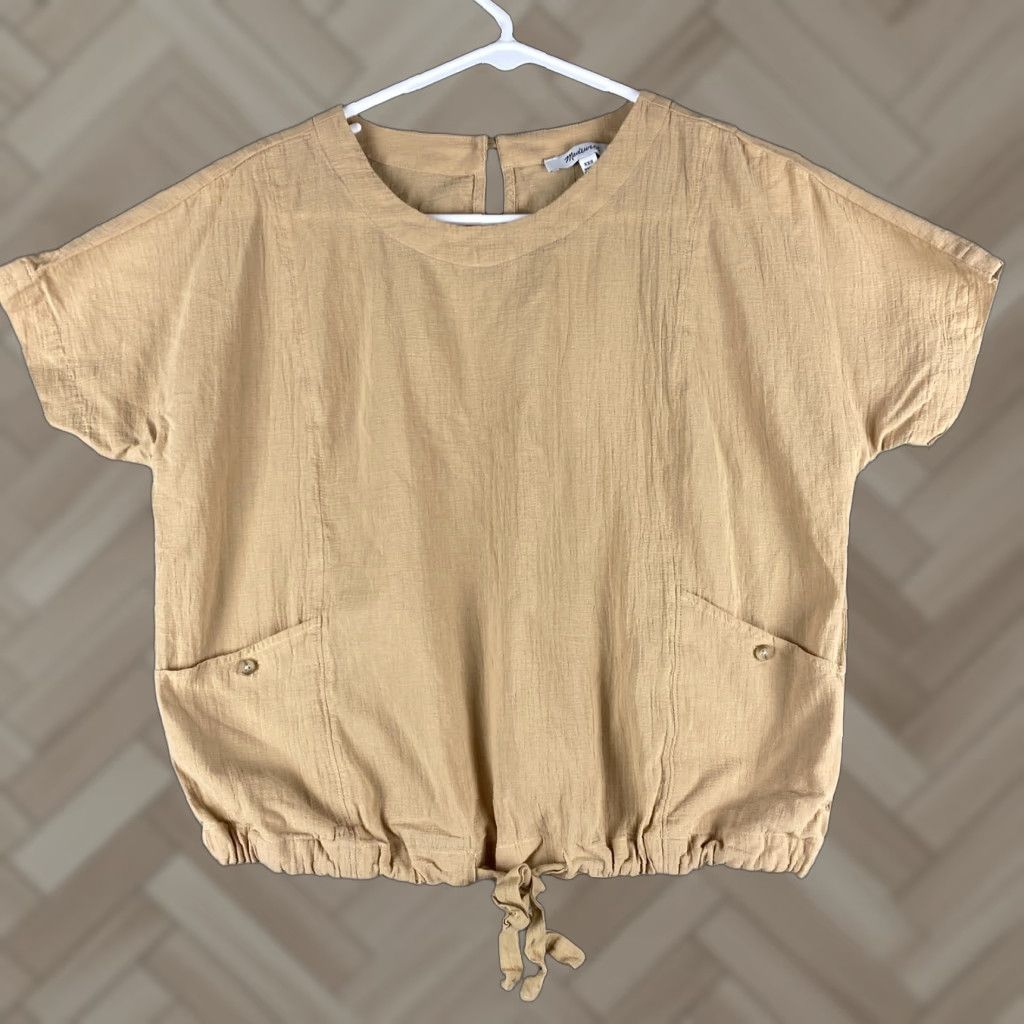 Madewell Madewell Women's Brown Short Sleeve Shirt Top Pullover XXS Blouse / 39-5 Size XXS / US 00 / IT 34 - 1 Thumbnail