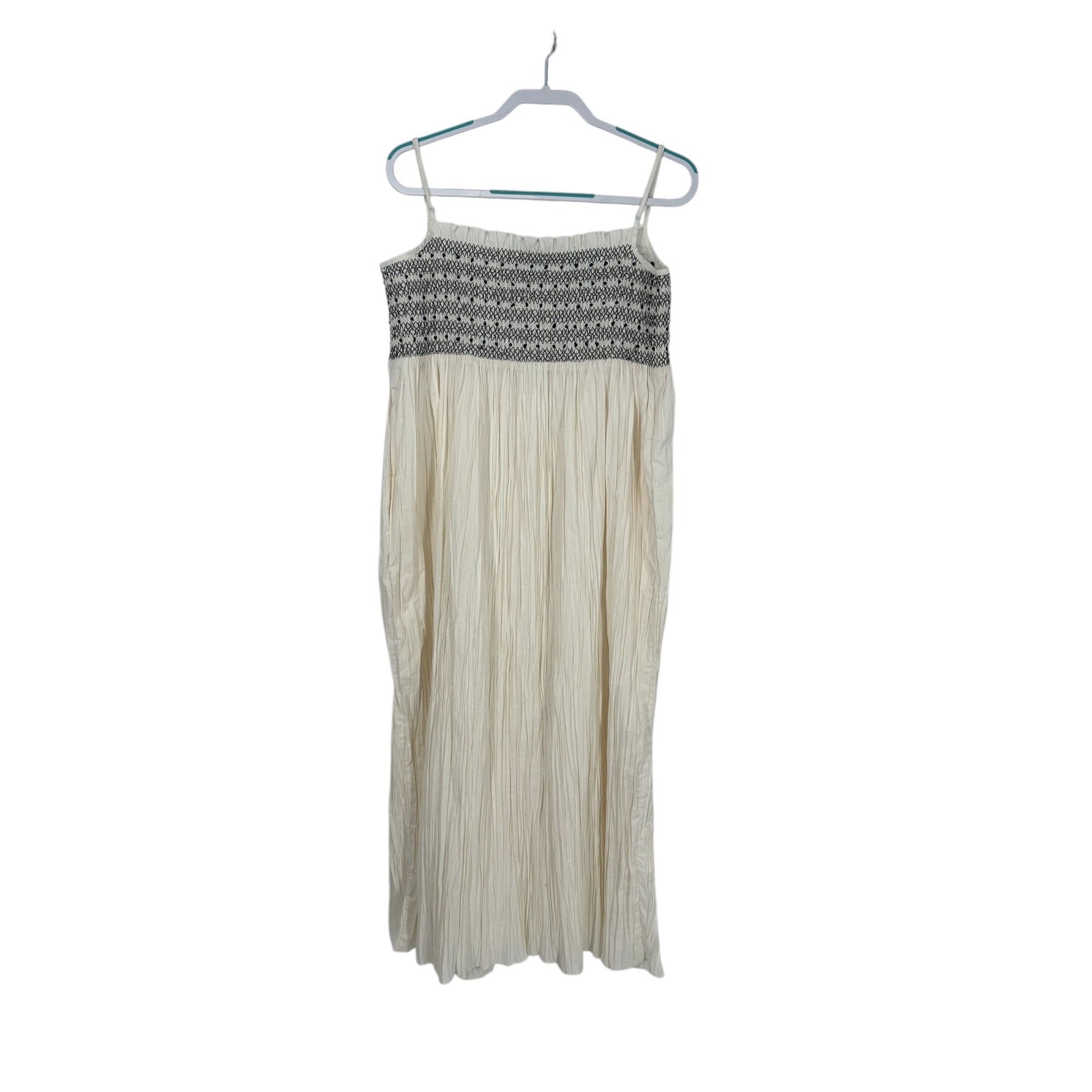 J.Crew J.Crew Coastal Bohemian Embroidered Dress Large Cream Cotton Size L / US 10 / IT 46 - 1 Thumbnail