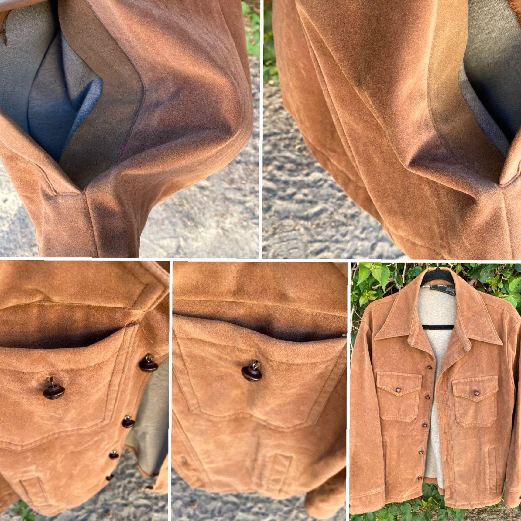 Vintage VINTAGE English Squier Jacket Shirt Shacket Western Cowboy Hippie Suede Look Brown XL Men Size US XL / EU 56 / 4 - 5 Thumbnail