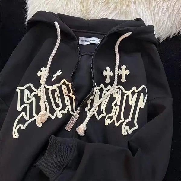 Japanese Brand Kitagawa x Nao #16 Goth Embroidery Y2K Hoodie Size US L / EU 52-54 / 3 - 8 Thumbnail