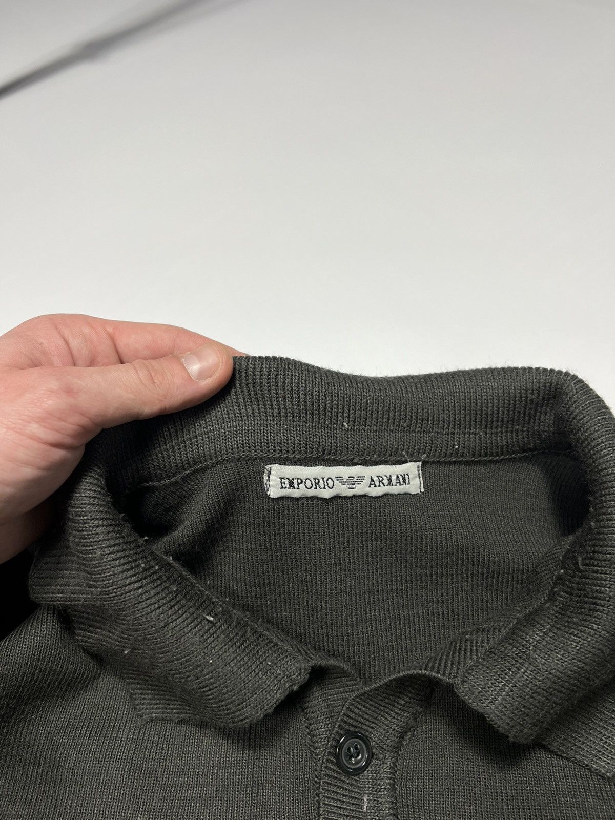 Emporio Armani Vintage Emporio Armani Oversized Wool Sweater With Big Logo Size US XL / EU 56 / 4 - 3 Thumbnail