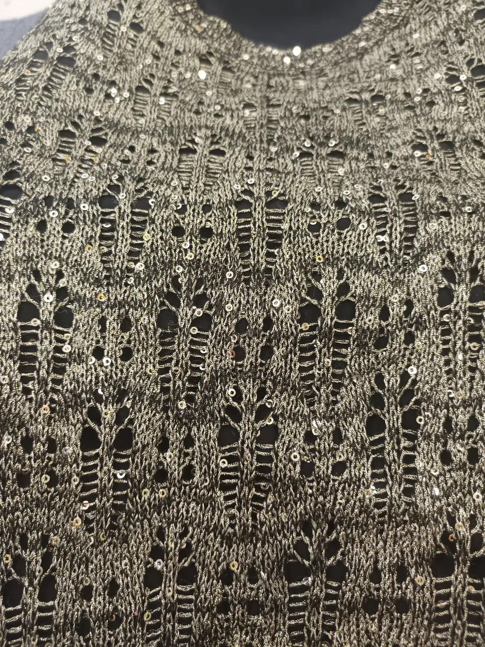 If Six Was Nine × Japanese Brand BESTI BELLI Milan Black Gold Sequin Distressed Knit Size US M / EU 48-50 / 2 - 14 Thumbnail