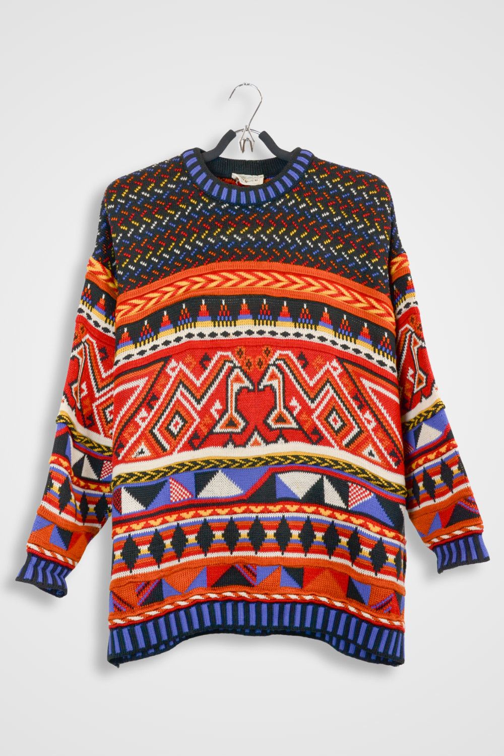 Vintage Choice Aztec Tribal Knit Sweater Made in England - Size M Size US M / EU 48-50 / 2 - 1 Thumbnail
