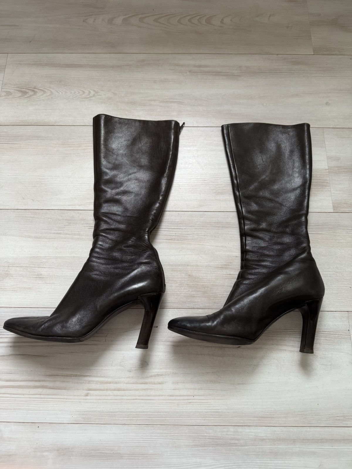 Helmut Lang Archive Helmut Lang Leather Knee Boots 2000s Luxury Design Size US 9.5 / IT 39.5 - 13 Thumbnail