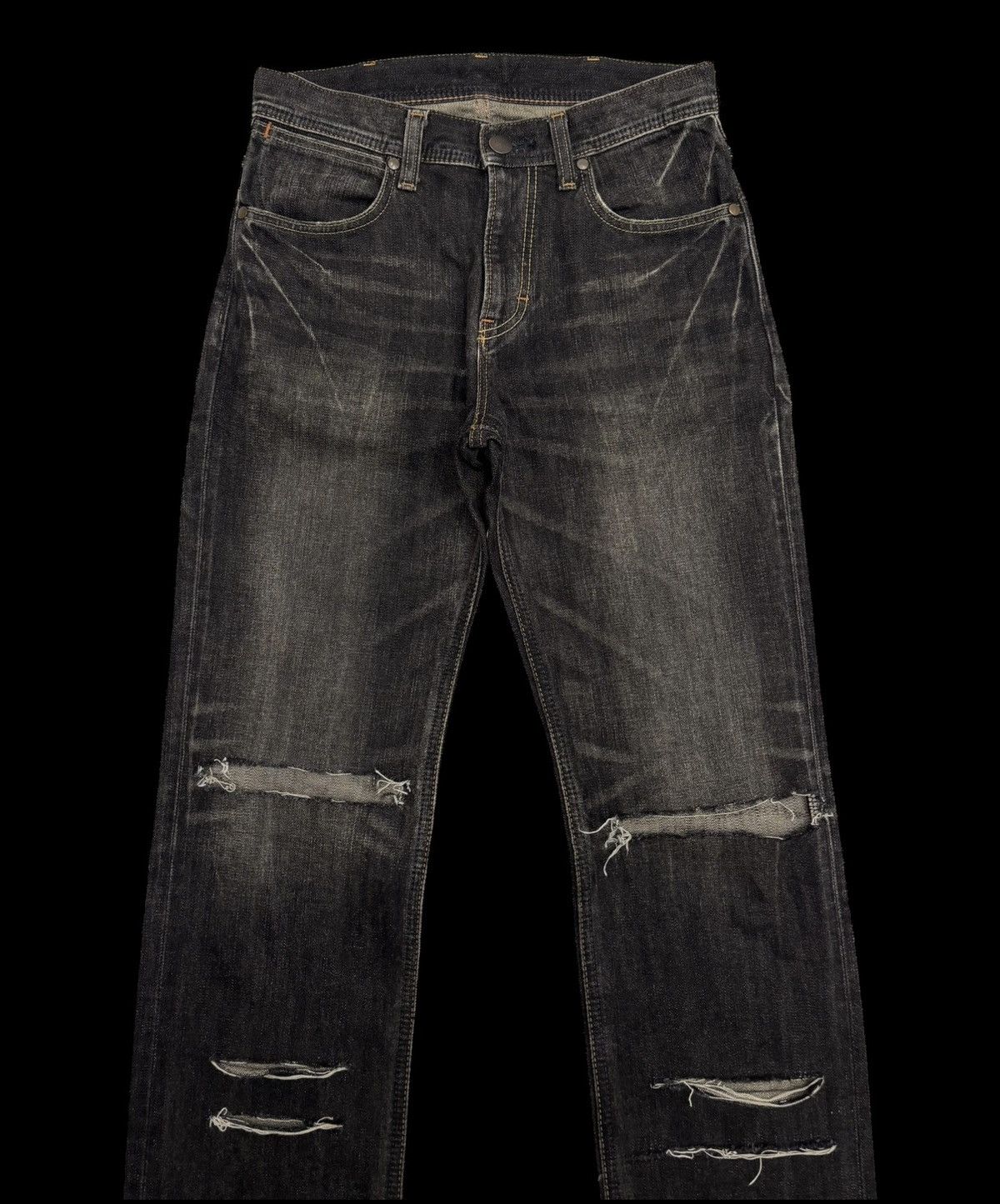 14th Addiction 💥Hype💥90s Style Distress Jean Wrangler Black Denim Size US 30 / EU 46 - 5 Thumbnail