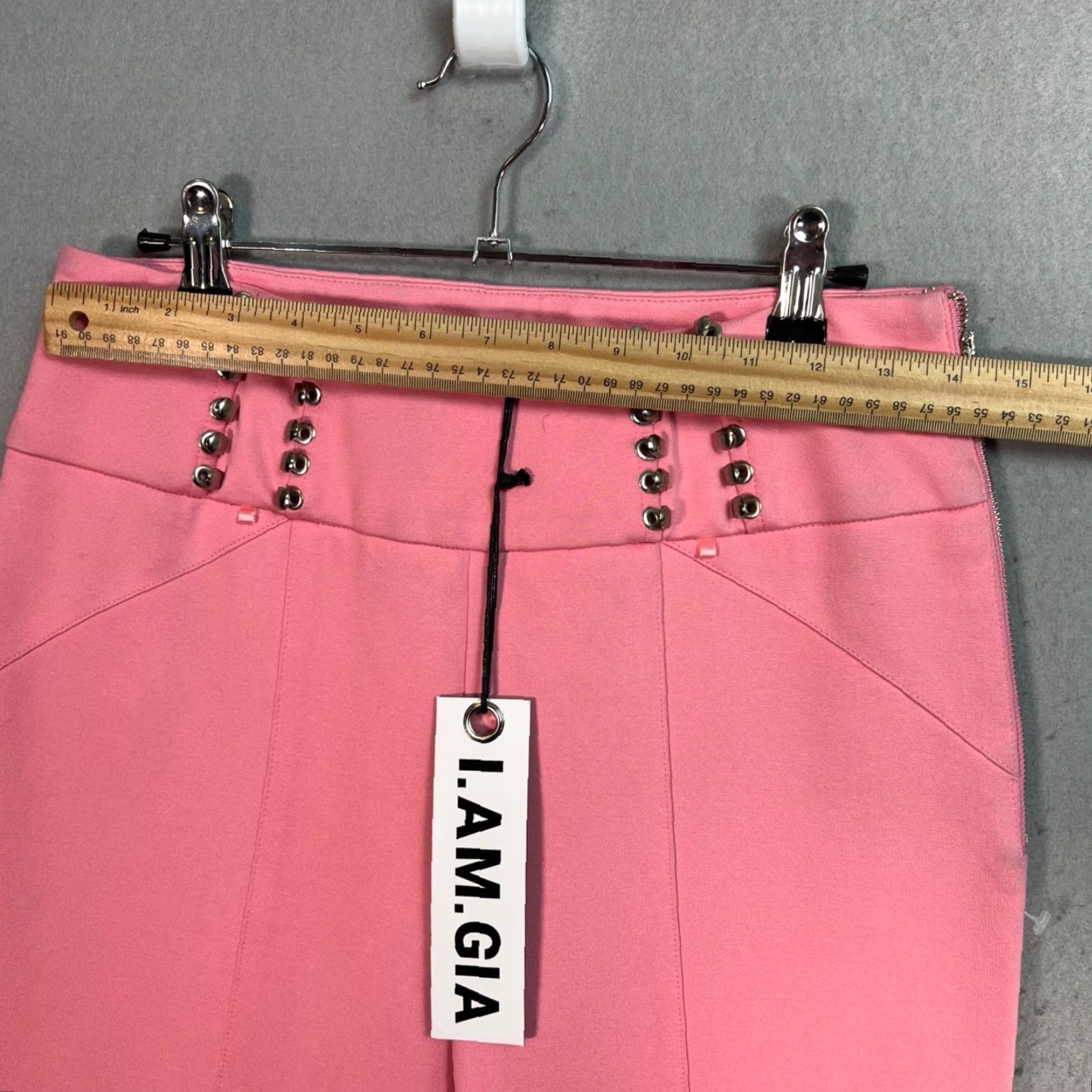 I.AM.GIA I.AM.GIA Pink High-Waisted Straight-Leg Pants Womens M Pink Size 28" / US 6 / IT 42 - 7 Thumbnail