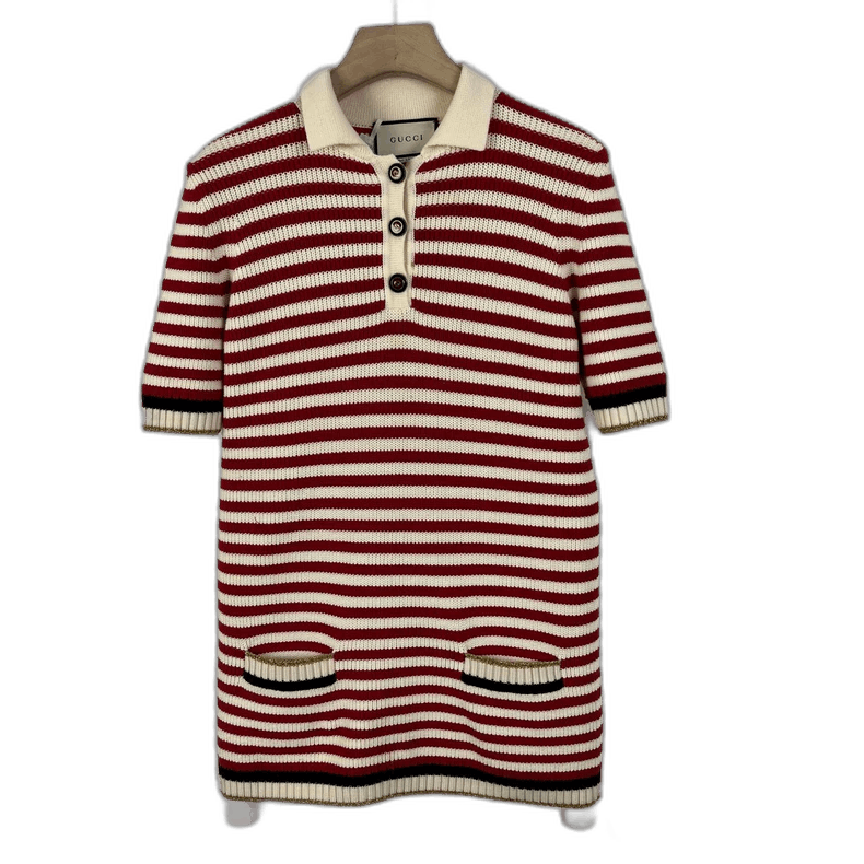 Gucci Gucci Red and White Striped Knit Dress Size M / US 6-8 / IT 42-44 - 1 Thumbnail