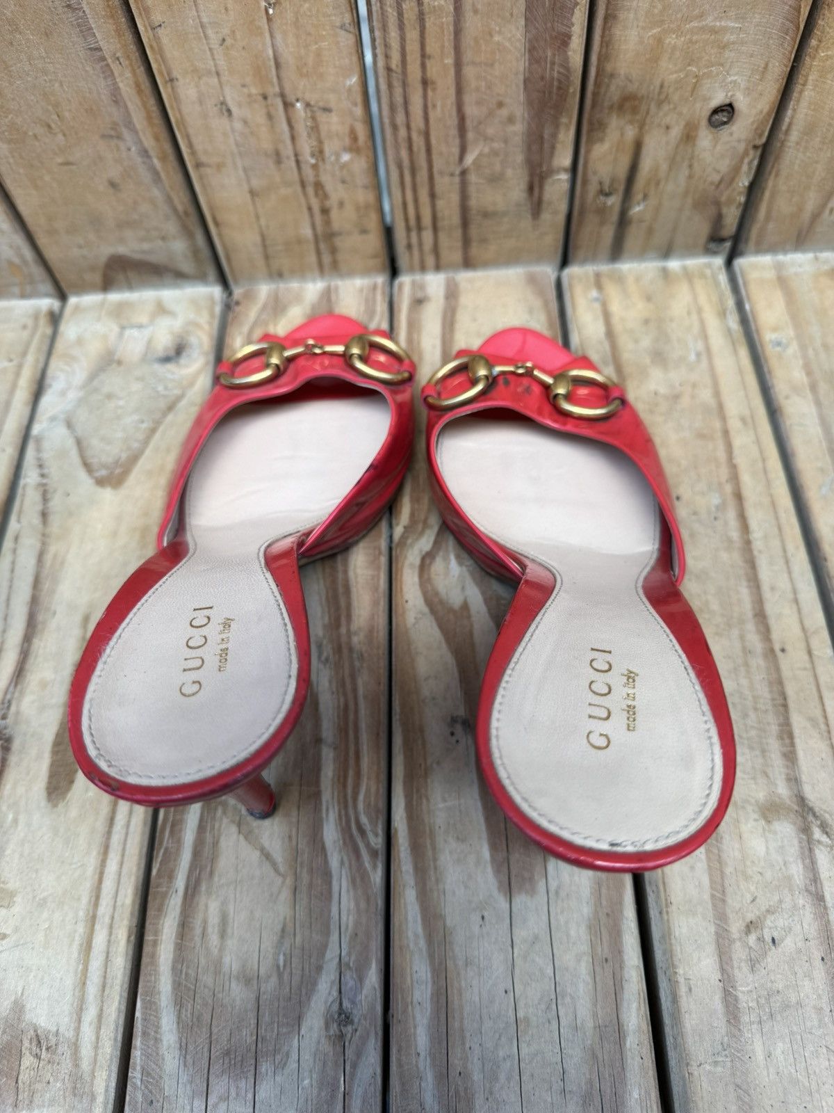 Gucci Gucci Red women’s slip on patent leather heels EUR 37.5 Size US 7.5 / IT 37.5 - 10 Thumbnail