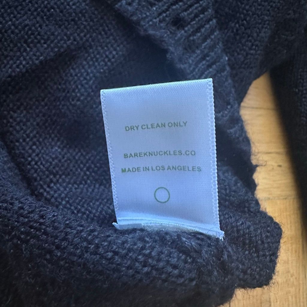 Bare Knuckles Wool Cashmere Distressed Knit Sweater Medium