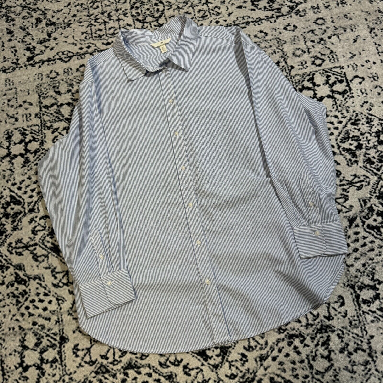 H&M × Vintage Vintage Unisex White Blue Cotton XL Shirt H&M Y2K 90s Size US XL / EU 56 / 4 - 3 Thumbnail