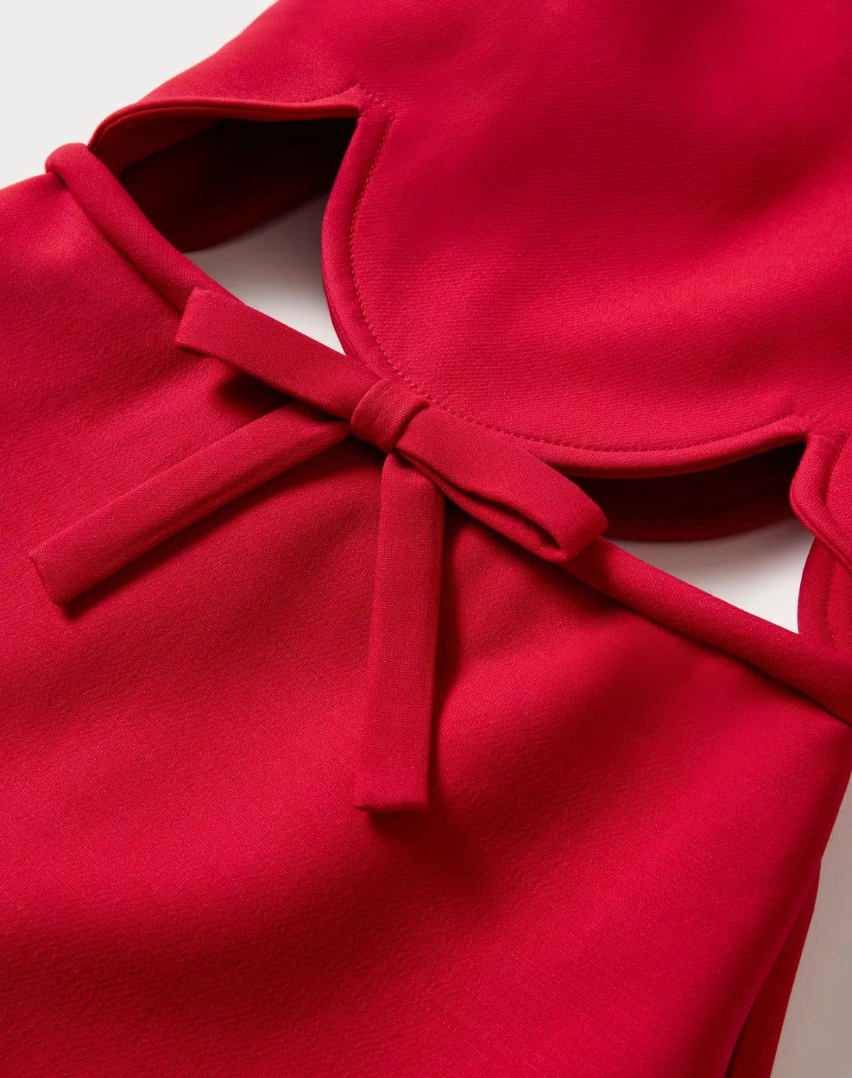 Valentino o1s1wg110426 Crepe Couture Short Dress in Red Size M / US 6-8 / IT 42-44 - 3 Thumbnail