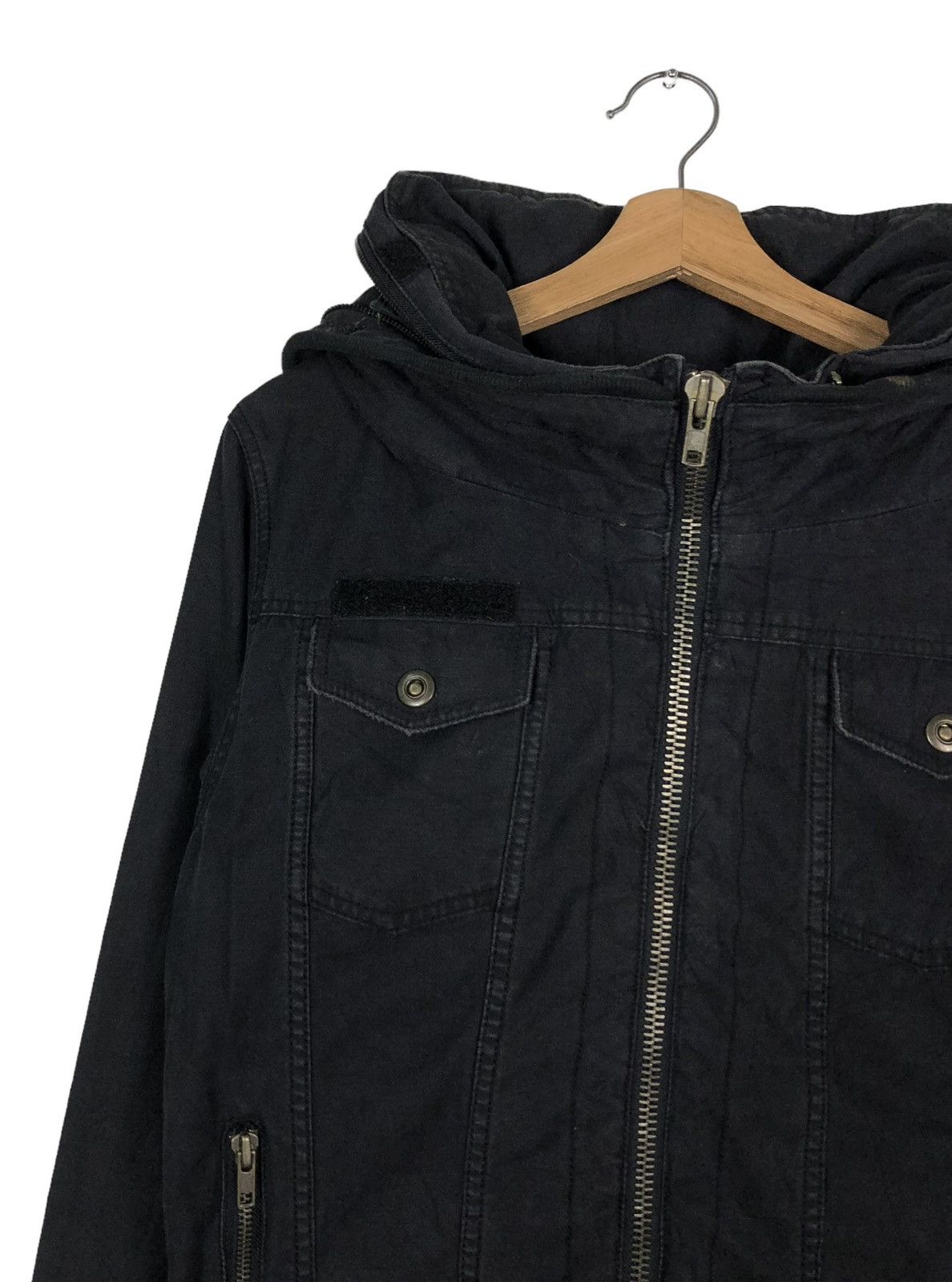 Japanese Brand 🔥CROPPED BIKER JACKET G.O.A BONDAGE DESIGN PARACHUTE SYLE Size US M / EU 48-50 / 2 - 7 Thumbnail