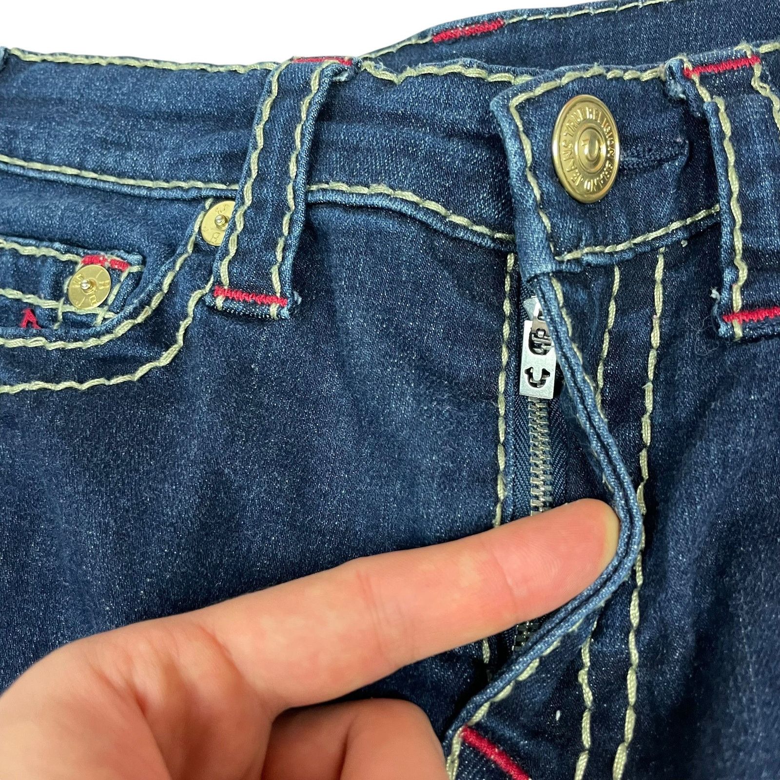 True Religion × Vintage True Religion Halle Womens Blue Cotton Super Skinny Jeans 26 Size 26" / US 2 / IT 38 - 3 Thumbnail