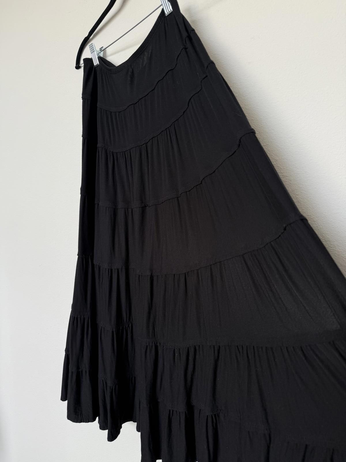 Style & Co Y2K Black Maxi Tiered Peasant Skirt Size 28" / US 6 / IT 42 - 4 Thumbnail