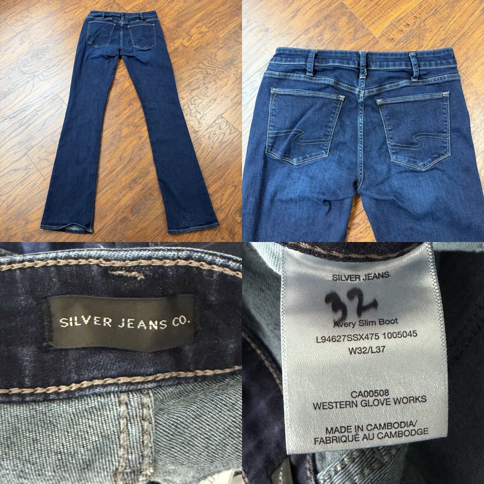 Silver Jeans Co. Silver Jeans Womens 32 Boot Cut Slim Fit Mid Rise Dark Wash Denim Avery 30x36 Jeans Size 30" / US 8 / IT 44 - 8 Thumbnail