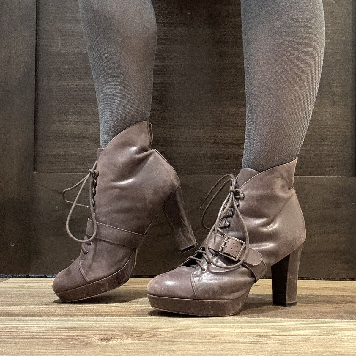 Seychelles SEYCHELLES Brown Leather Under Construction Ankle Boots Size US 10 / IT 40 - 1 Thumbnail