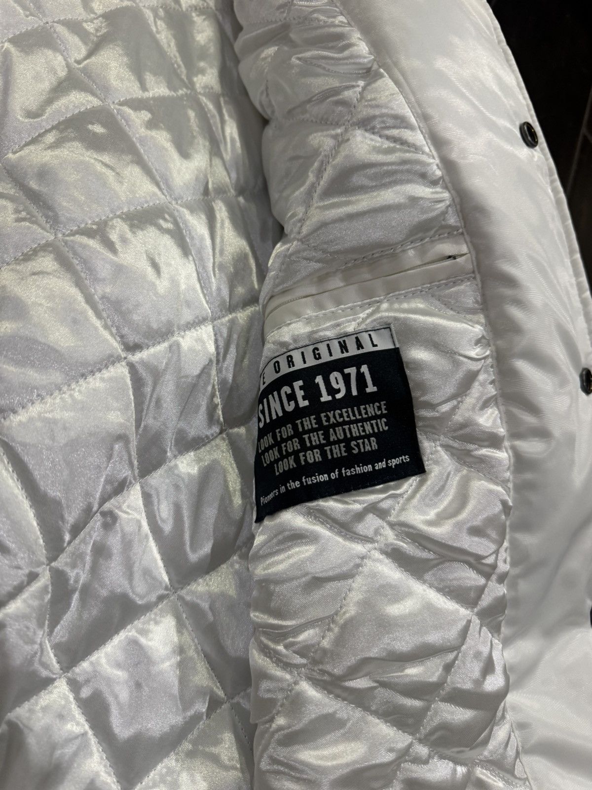 Starter Raiders Black Label Silver Black Satin Starter Jacket Sz M Size US M / EU 48-50 / 2 - 8 Thumbnail