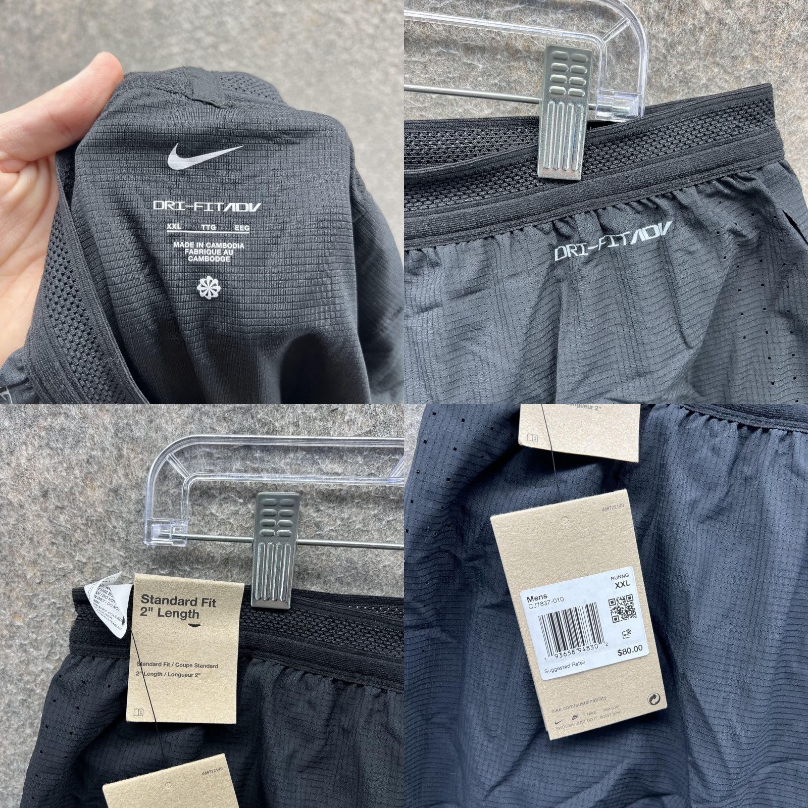 Nike Nike AeroSwift Running Shorts Mens 2XL Black Dri-FIT ADV 2in CJ7837-010 Size US 39 - 8 Thumbnail