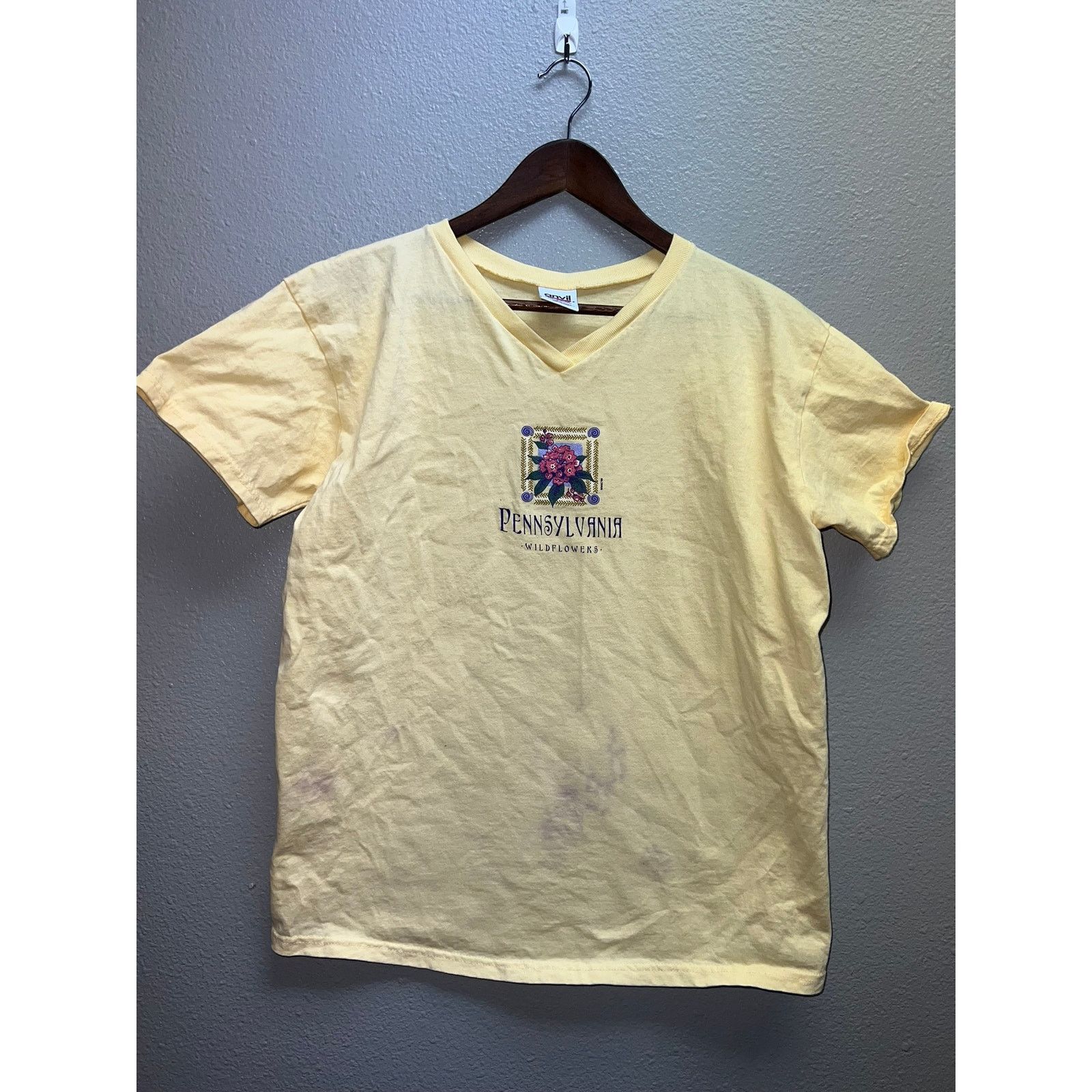 Anvil Women's Vintage Pennsylvania Shirt Top Tee Stained Stain L Size L / US 10 / IT 46 - 1 Thumbnail