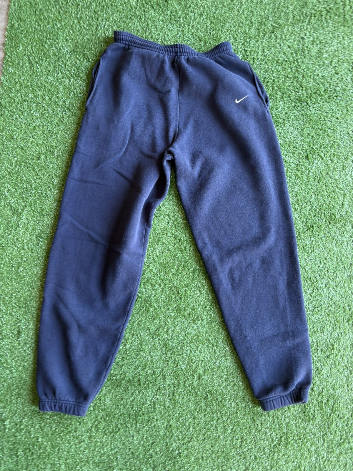 Nike × Vintage Vintage 1990s Nike Made in USA Navy Sweatpants Size US 33 - 1 Thumbnail