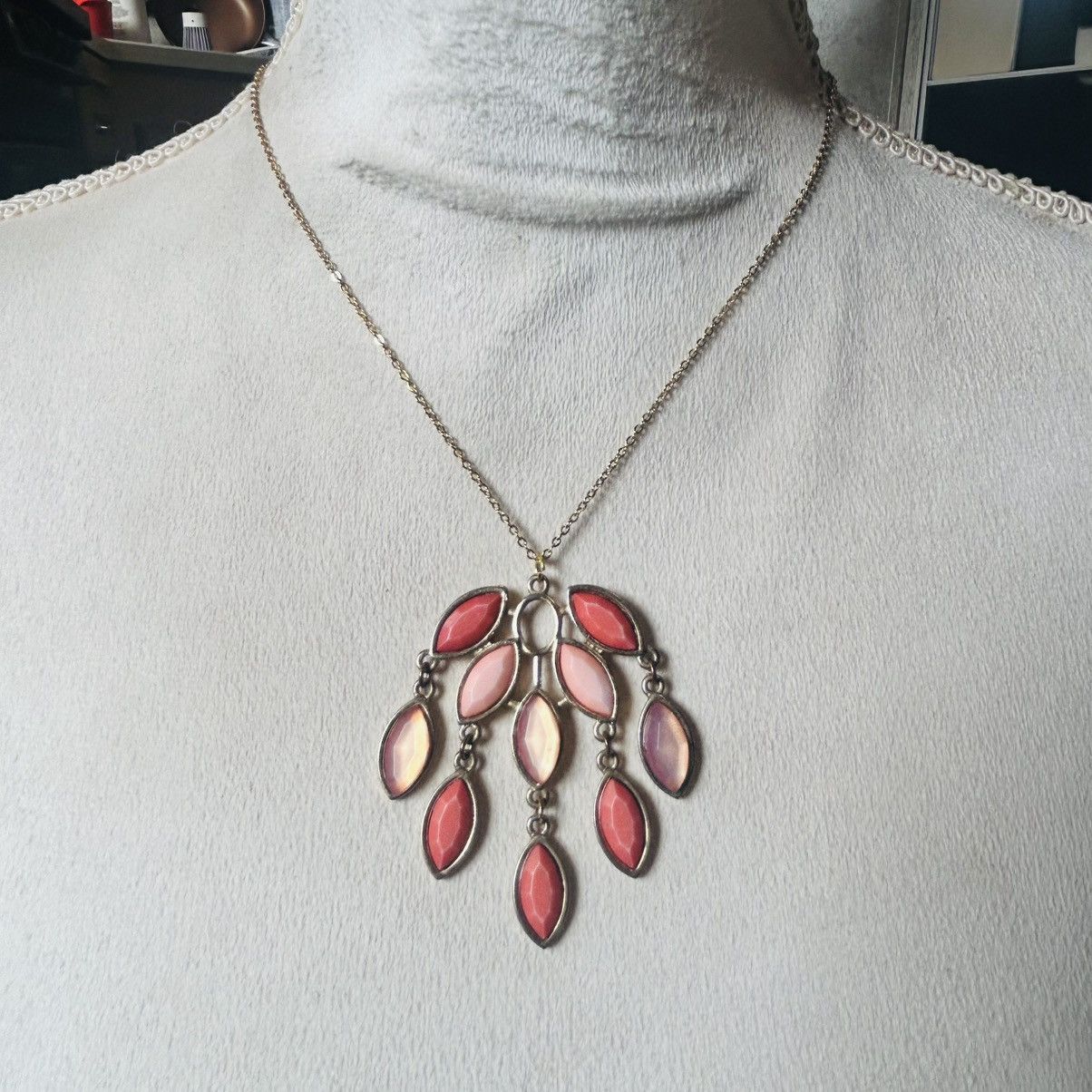 Handmade Handcrafted vintage repurpose faceted marquis necklace Size ONE SIZE - 2 Thumbnail