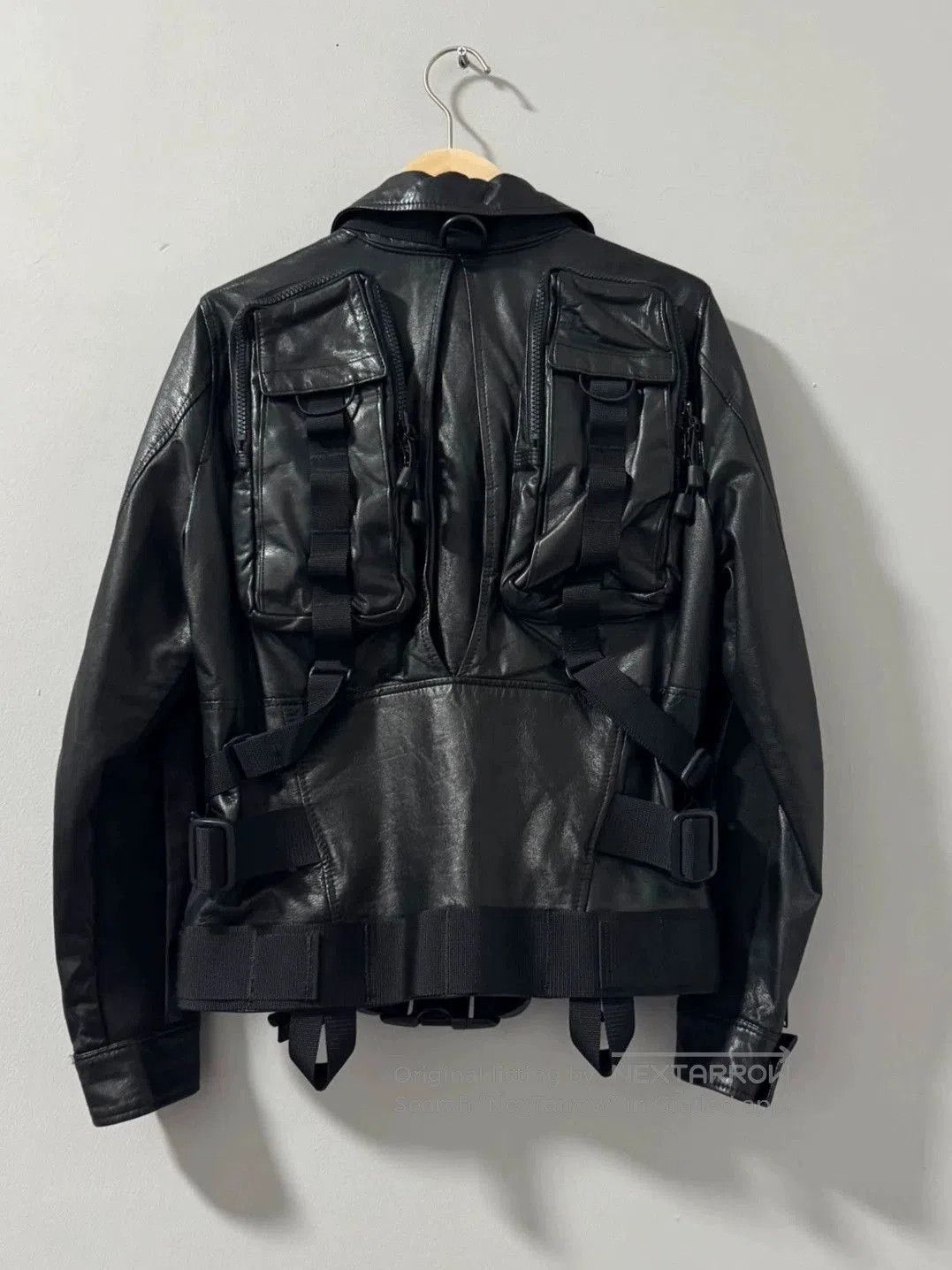 Undercover Black Leather Jacket with Utility Pockets and Straps. Size US S / EU 44-46 / 1 - 1 Thumbnail