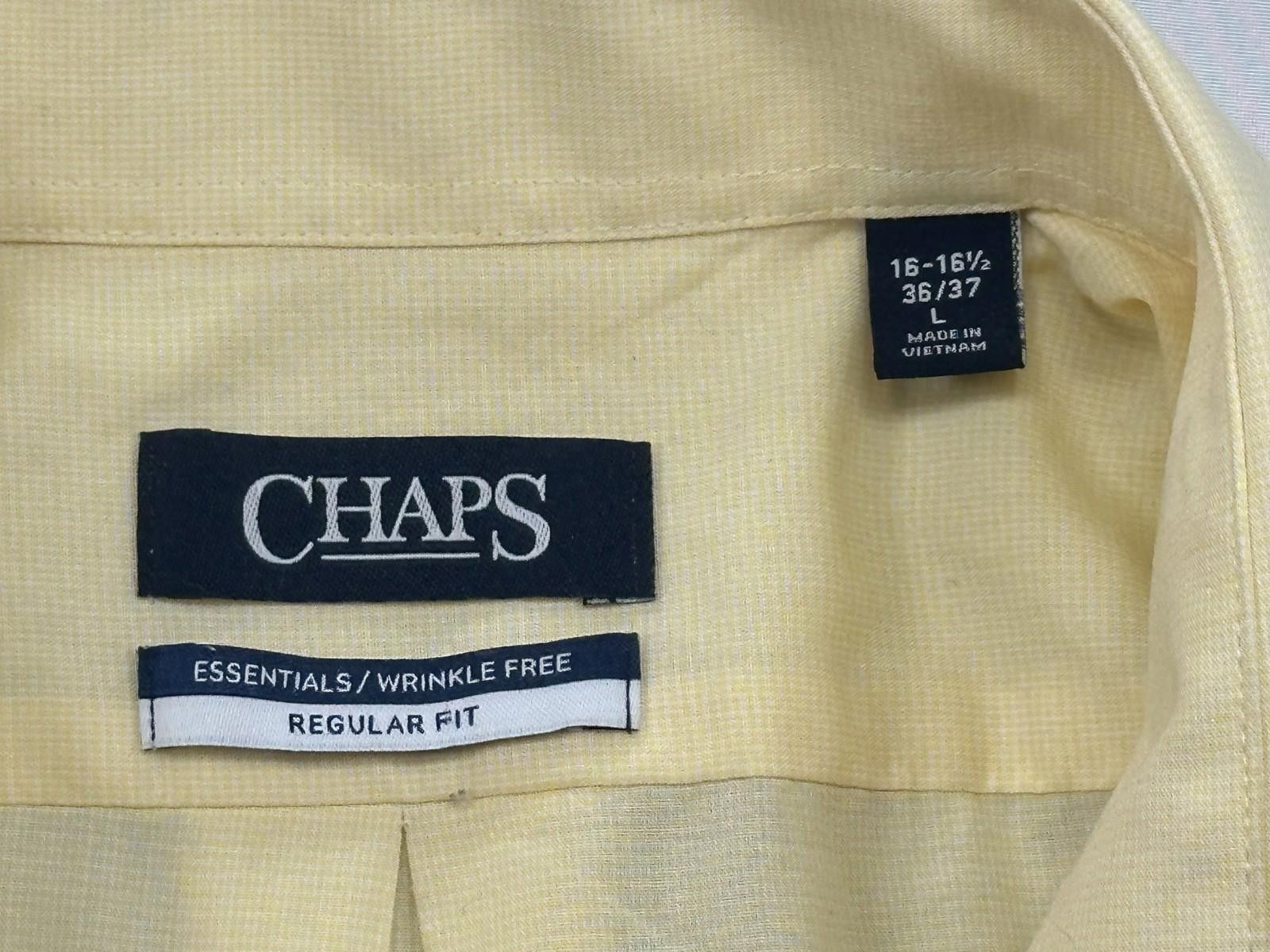 Chaps Ralph Lauren Chaps Wrinkle Free Reg Fit Button Up Yellow L Size US L / EU 52-54 / 3 - 3 Thumbnail