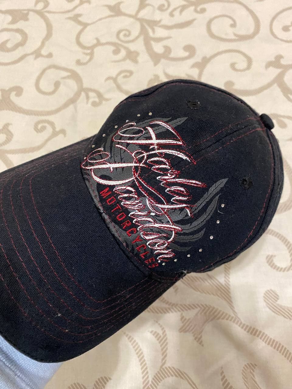 Harley Davidson Harley-Davidson Motorcycles Embroidered Black Dad Cap Hat Size ONE SIZE - 8 Thumbnail