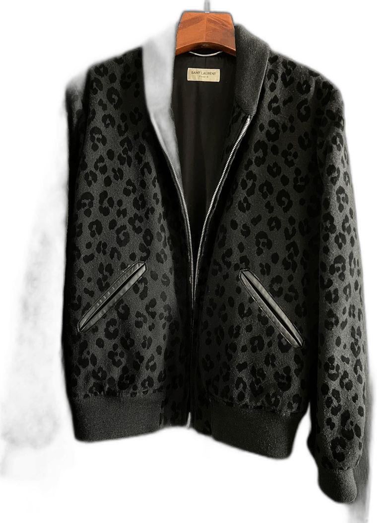 Yves Saint Laurent saint laurent black leopard print jacket Size US L / EU 52-54 / 3 - 1 Thumbnail