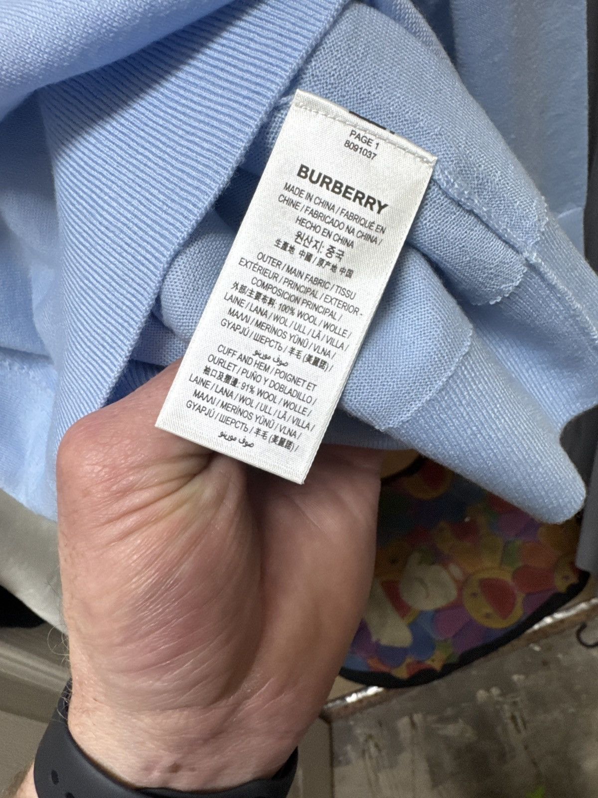 Burberry Burberry pale blue wool and cashmere xl sweater:Retail $830 Size US XL / EU 56 / 4 - 12 Thumbnail