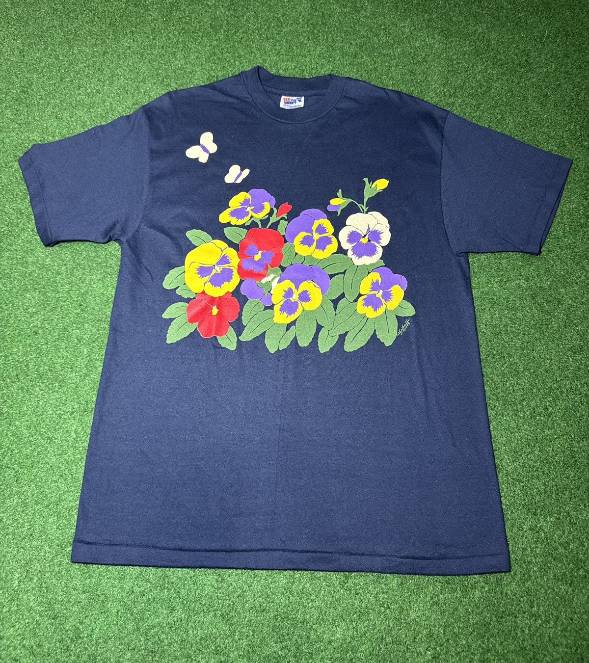 Vintage Flower Graphic Vintage 90s Liz Lauter Floral Large T Shirt Size US L / EU 52-54 / 3 - 1 Thumbnail