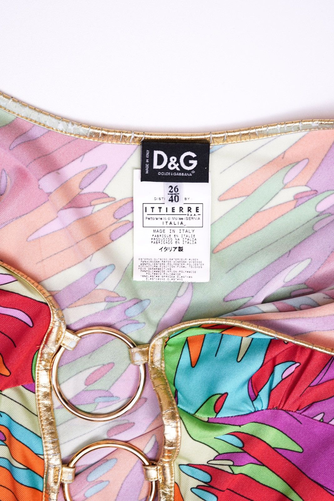Dolce & Gabbana D&G Multicolored Handprint "O" Ring Top Size M / US 6-8 / IT 42-44 - 6 Thumbnail