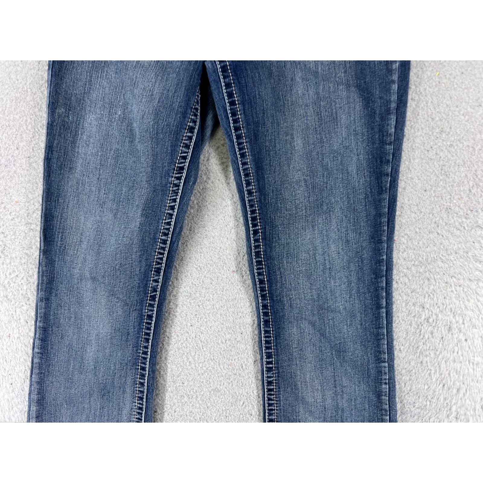 Vintage Maurines Women's Bootcut Jeans Size 9 Low Rise Blue Denim Western Embroidered, Stretch Size 30" / US 8 / IT 44 - 3 Thumbnail