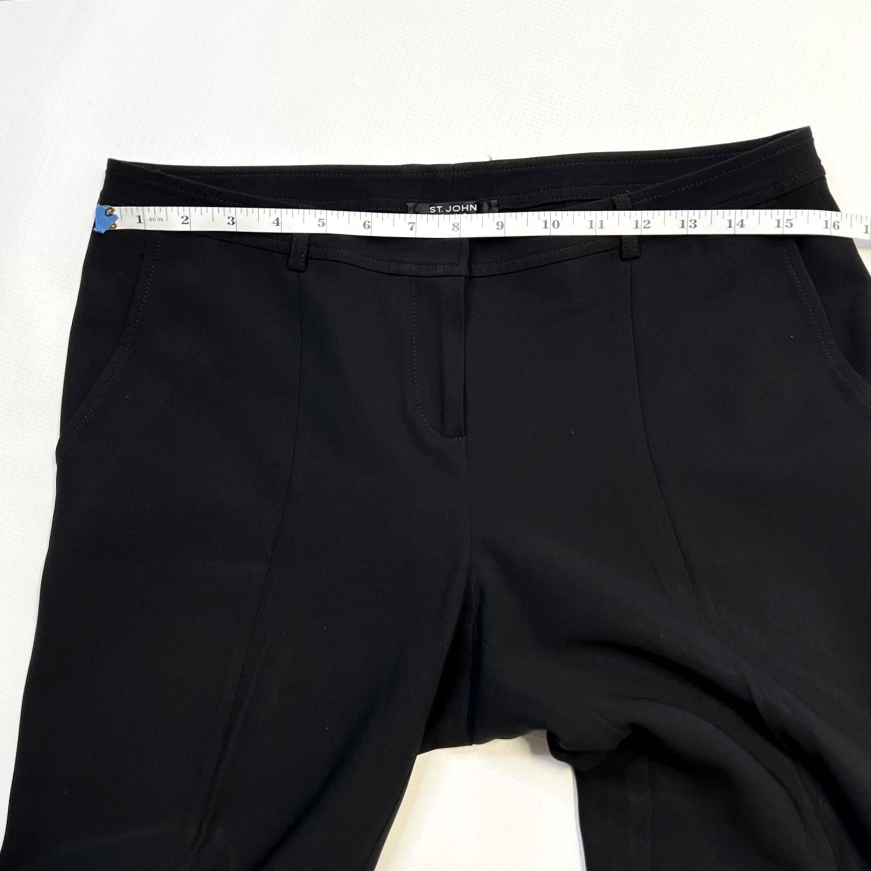 St. John St. John Caviar Pants Womens 6 Black Straight Leg Dress Work Career Size 30" / US 8 / IT 44 - 6 Thumbnail