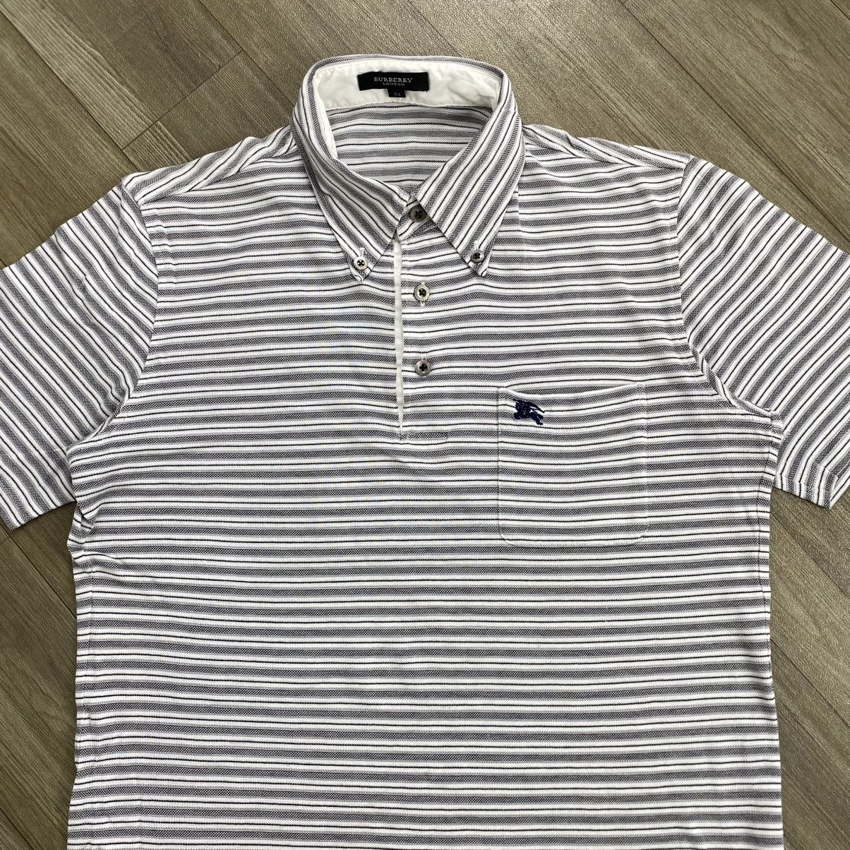 Burberry Vintage Burberry London Embroidery Logo Striped Polo Shirt Size US M / EU 48-50 / 2 - 2 Thumbnail