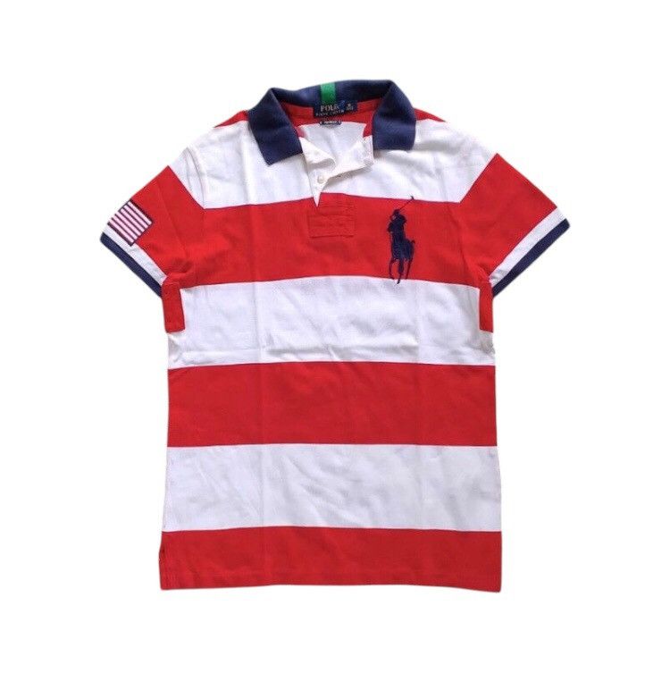 Polo Ralph Lauren × Ralph Lauren Vintage Polo Ralph Lauren Big Log Striped Polos Size US M / EU 48-50 / 2 - 1 Thumbnail