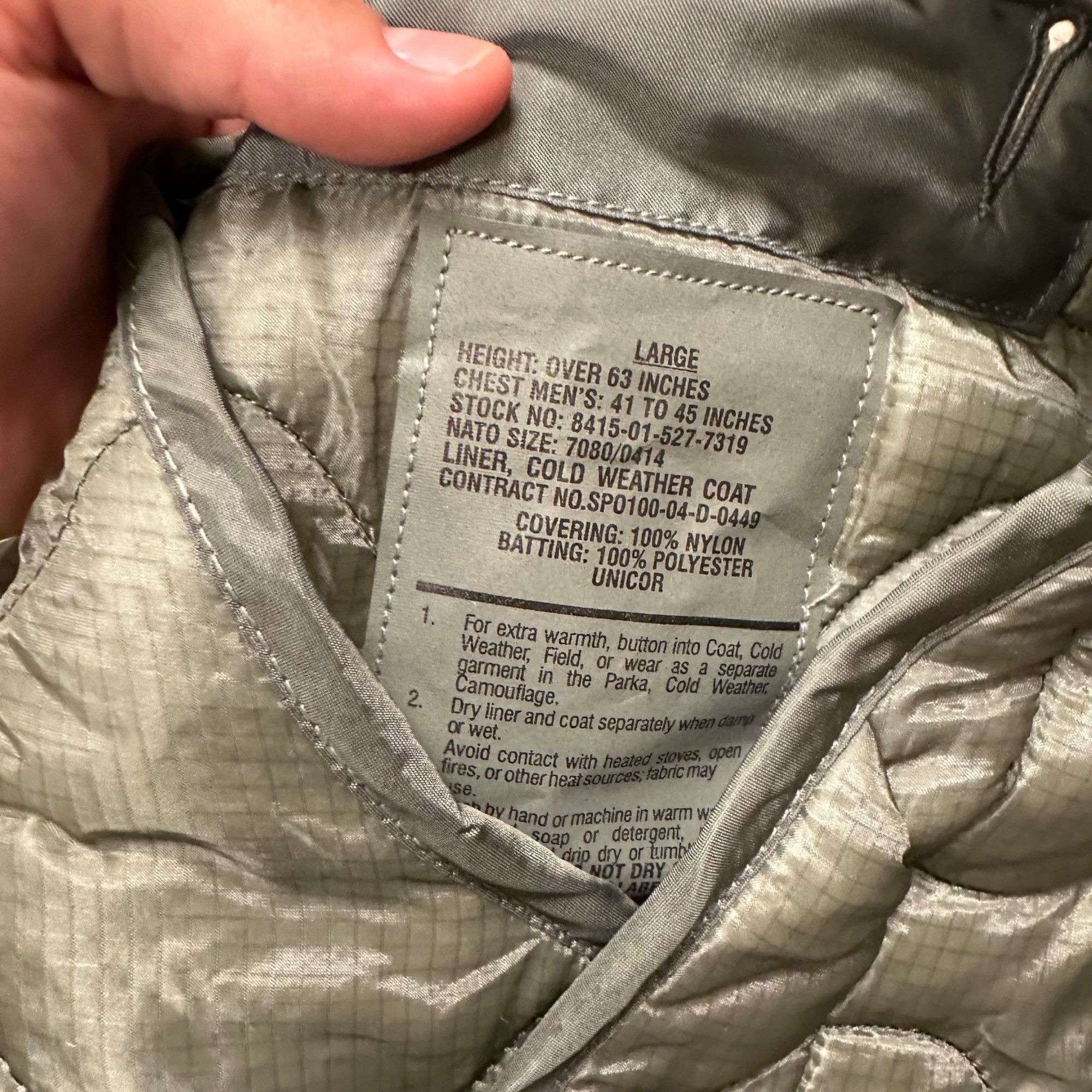Vintage Vintage New Oldstock Military Liner Quilted Jacket Size US L / EU 52-54 / 3 - 2 Thumbnail