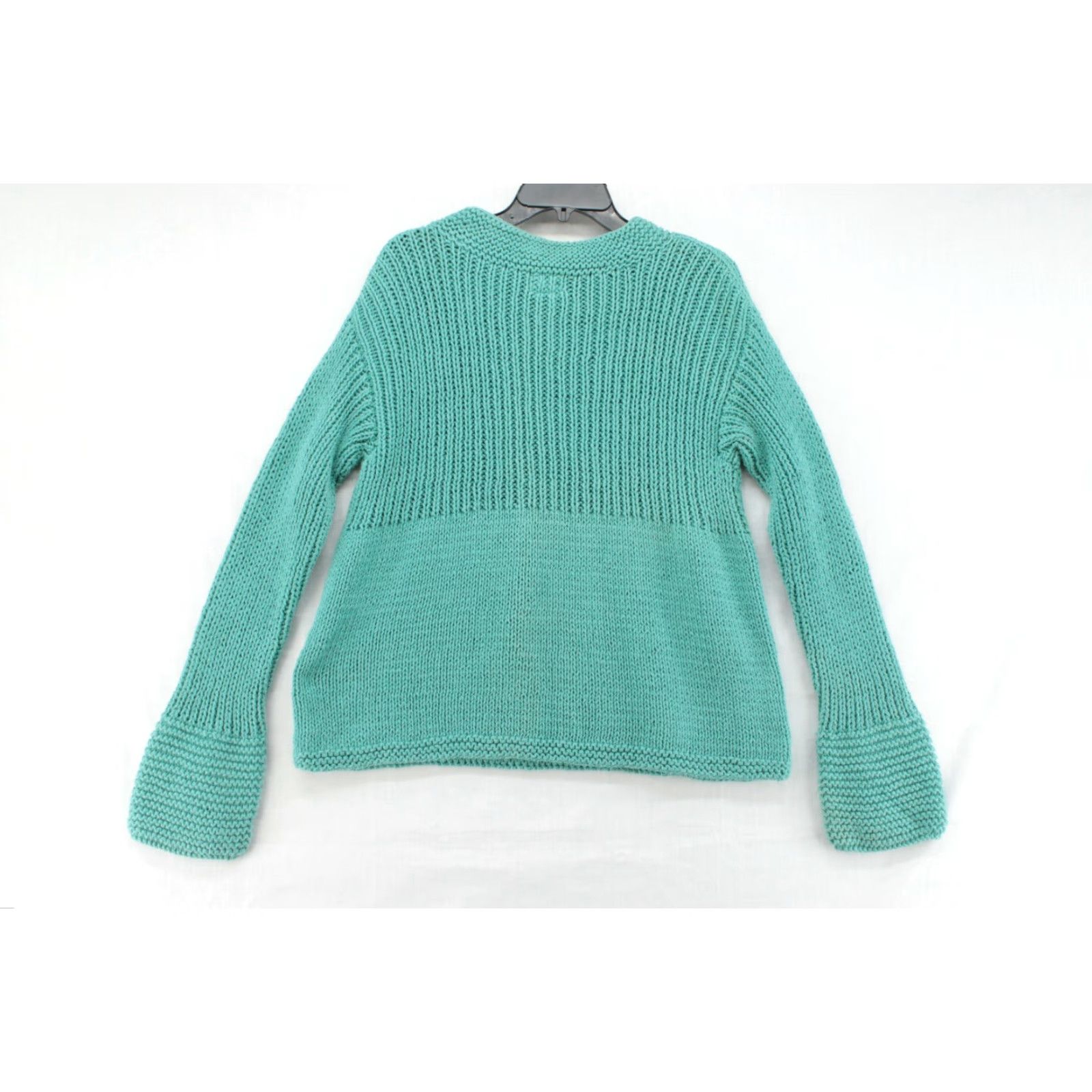 Vintage Rico Hand Knits Sweater Women Large Green Bell Cuff Knit Pullover Casual Bohemian Cottagecore Classic 100% Cotton Size L / US 10 / IT 46 - 4 Thumbnail