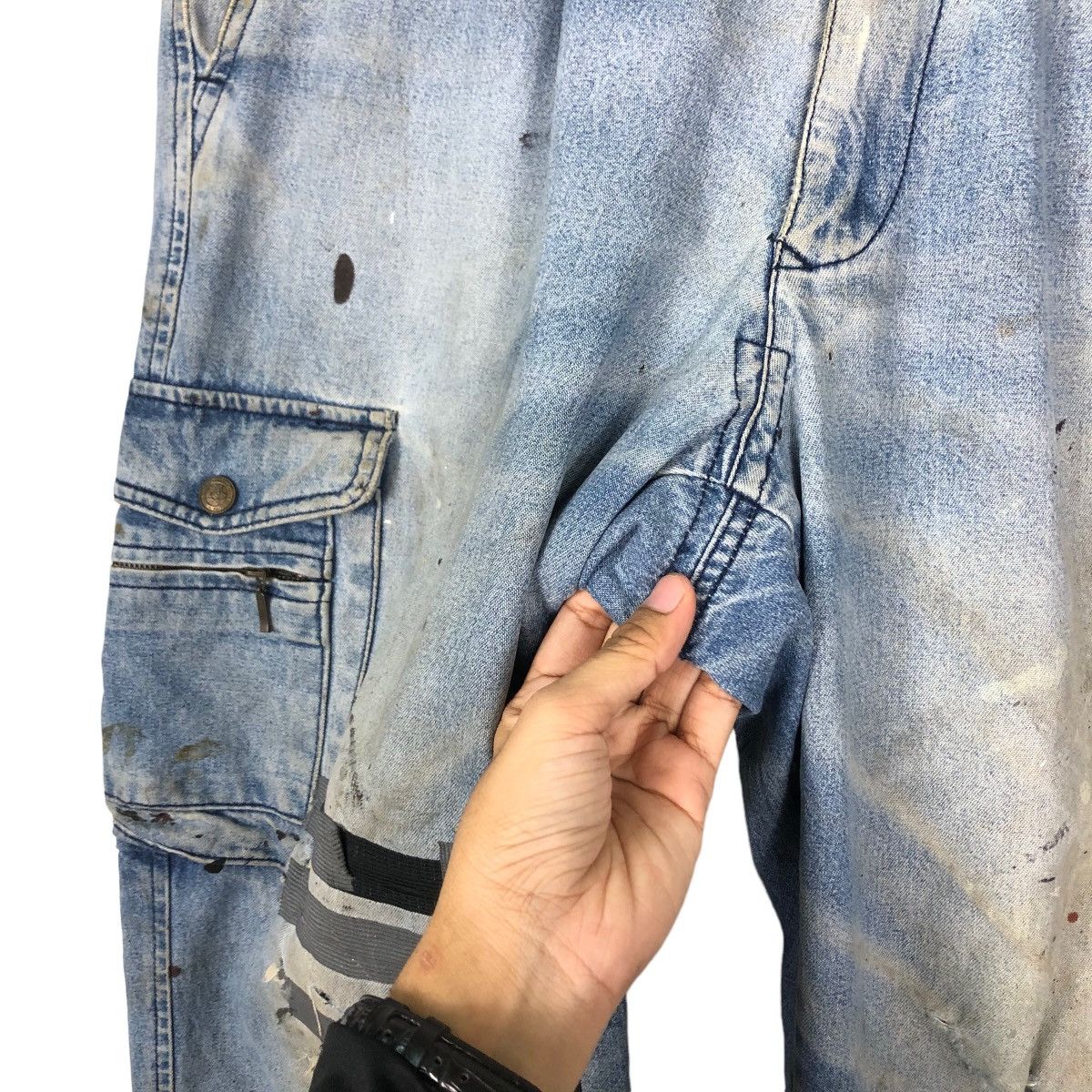 Japanese Brand 🔥Vintage Bush Cargo Jeans Biker Painter Workers Usa Size US 36 / EU 52 - 15 Thumbnail