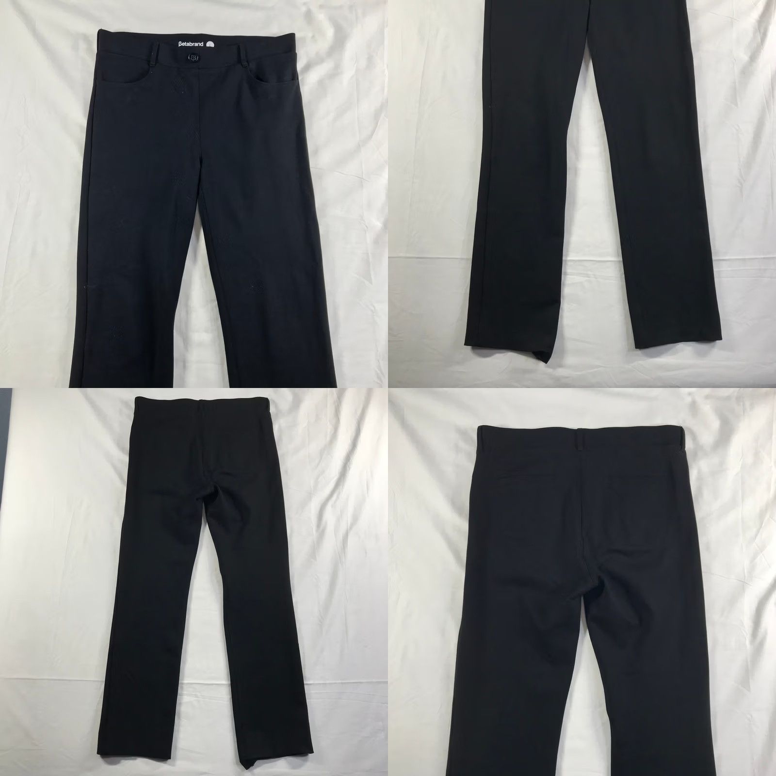 Vintage Betabrand Dress Pant Yoga Pants Black Straight Leg Womens L Large 30x30 W1429-BK Size 36" / US 14 / IT 50 - 8 Thumbnail